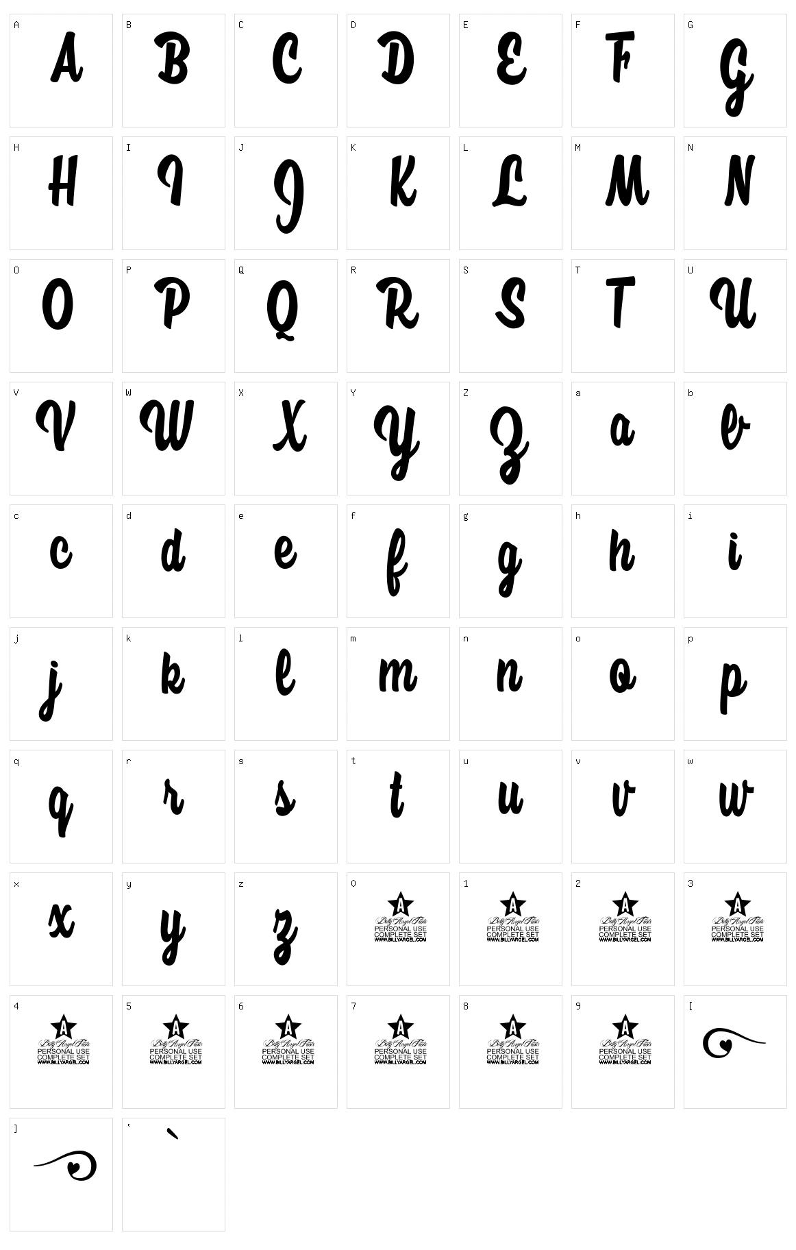 Honeybe Character Set