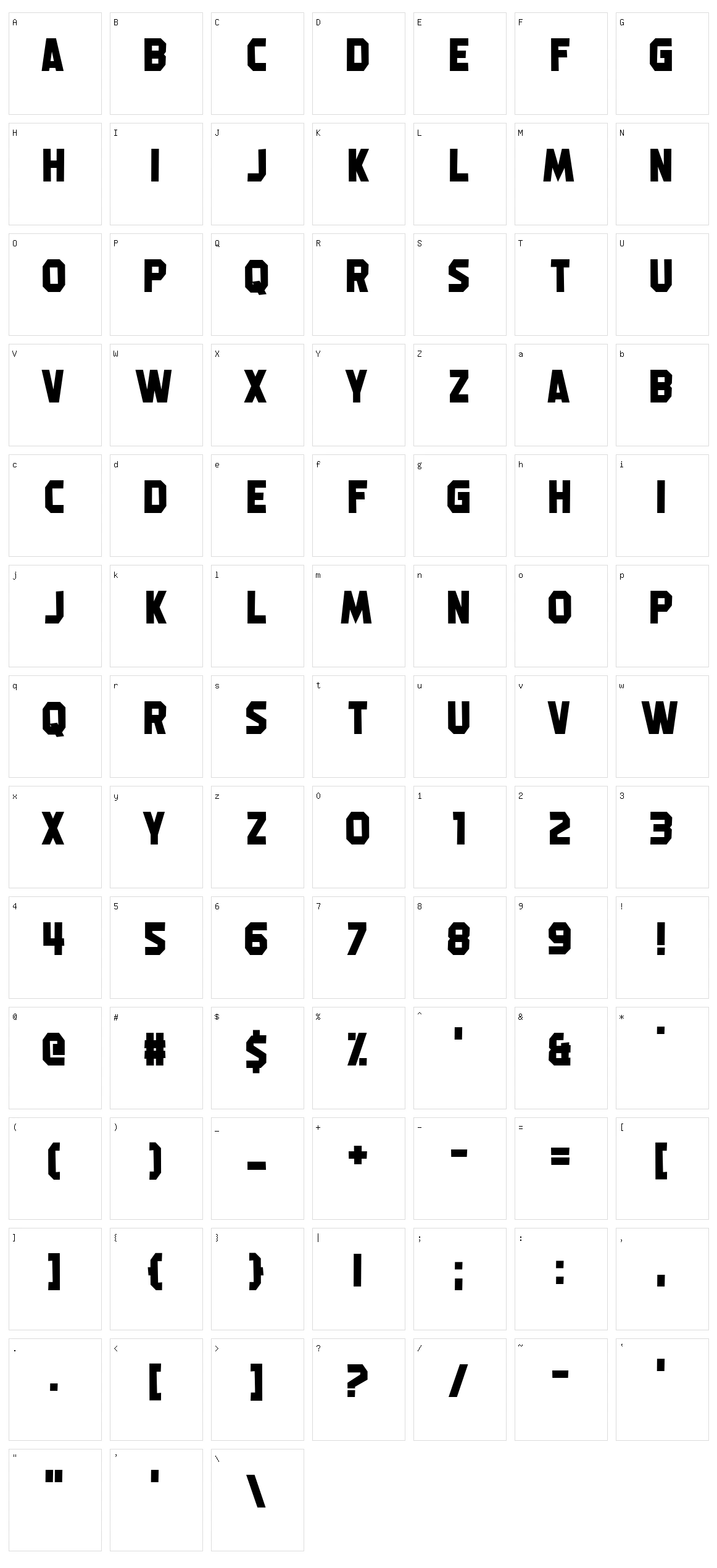 Machine Gunk Character Set