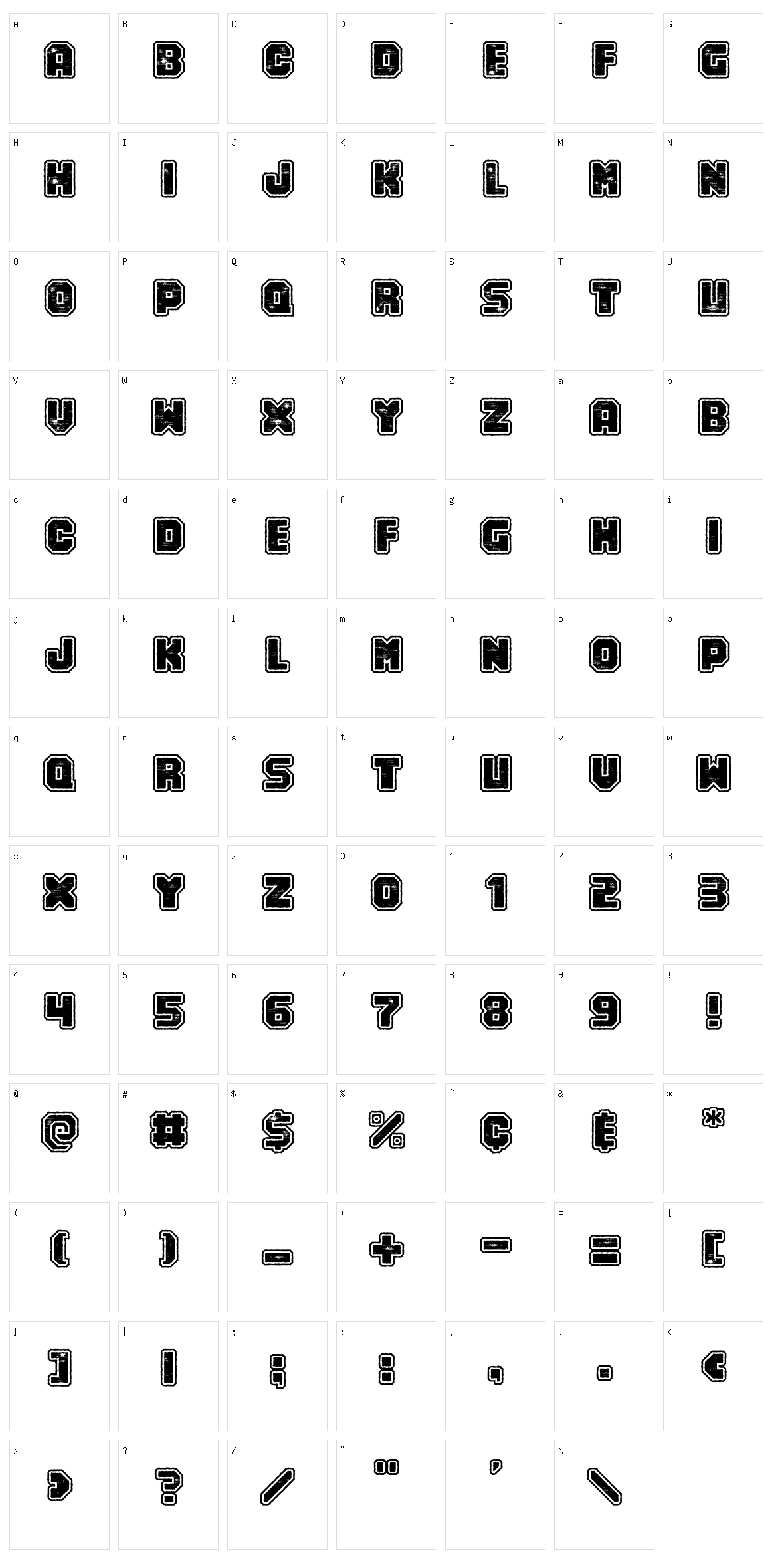 Numero 10 Character Set