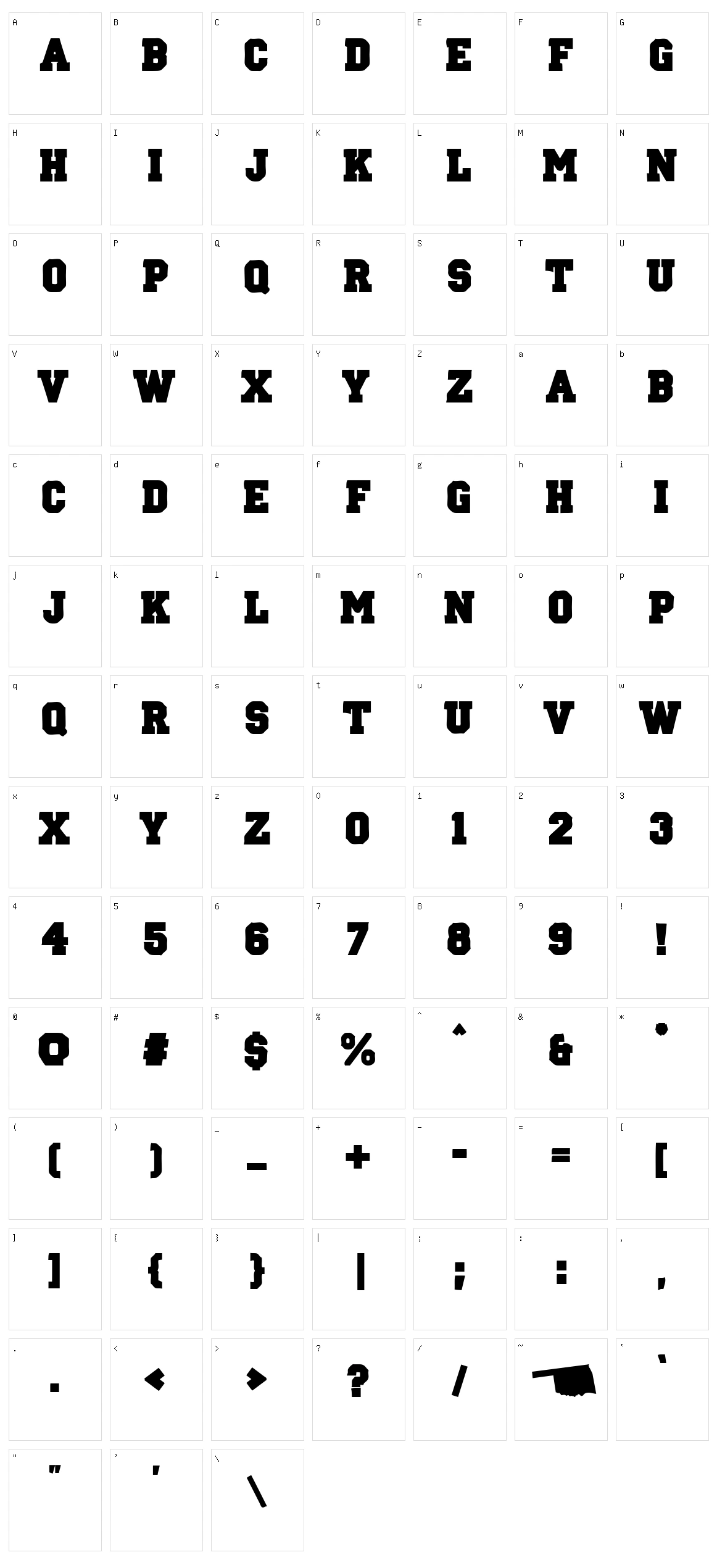 Oklahoma 2021 Character Set