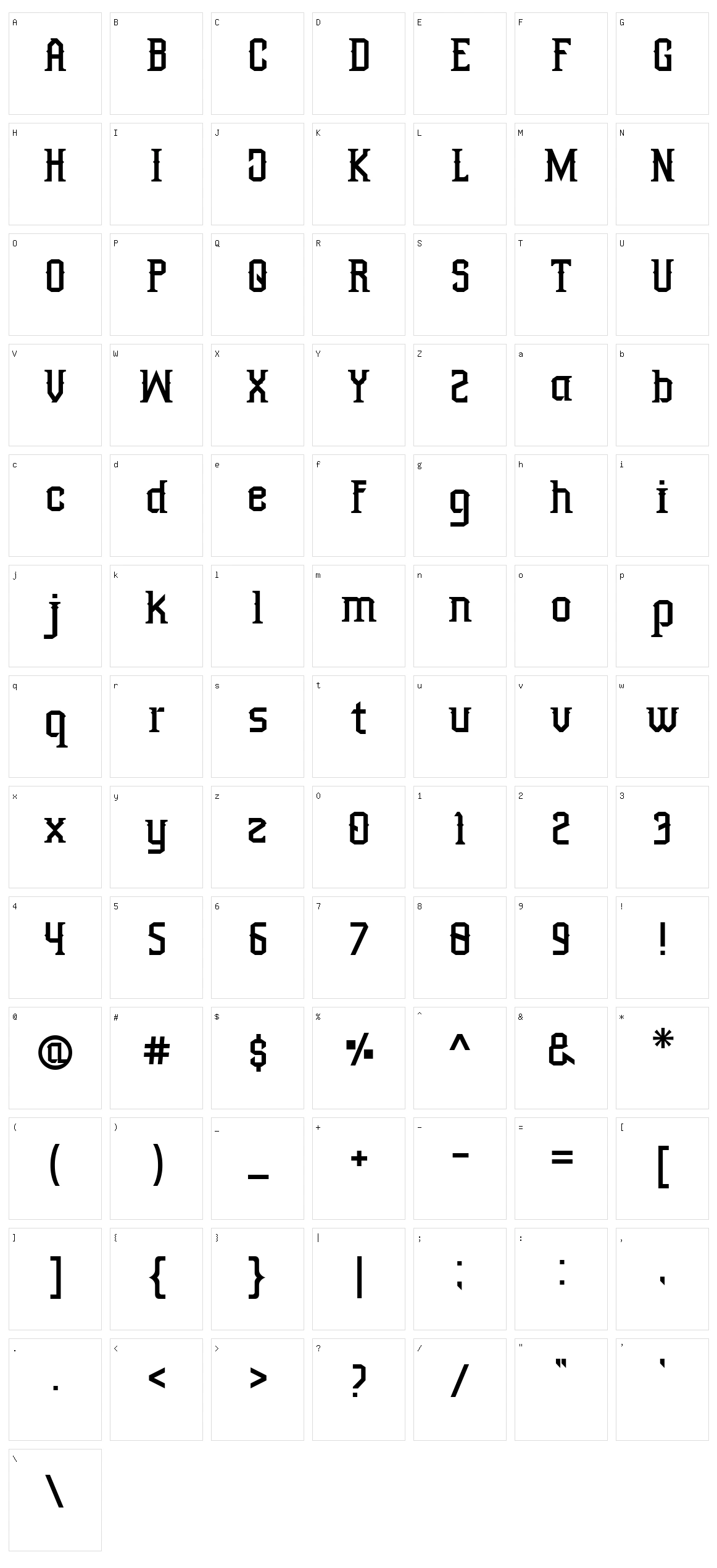 Outromoro Character Set