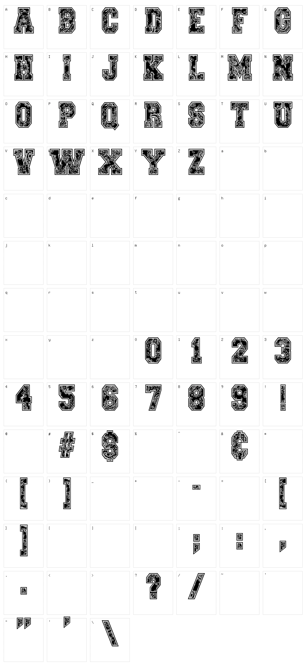 Paysley Sports Character Set
