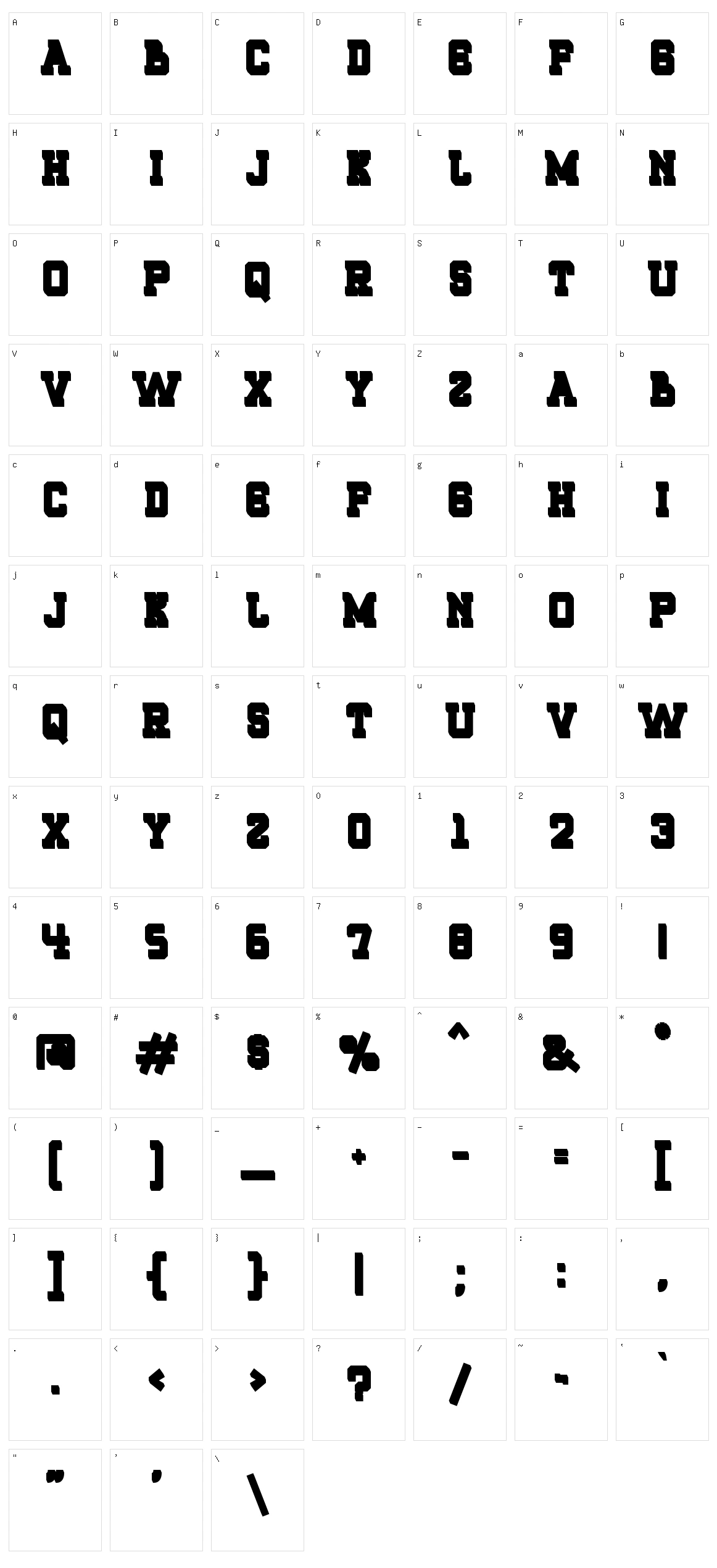 Roquero Character Set