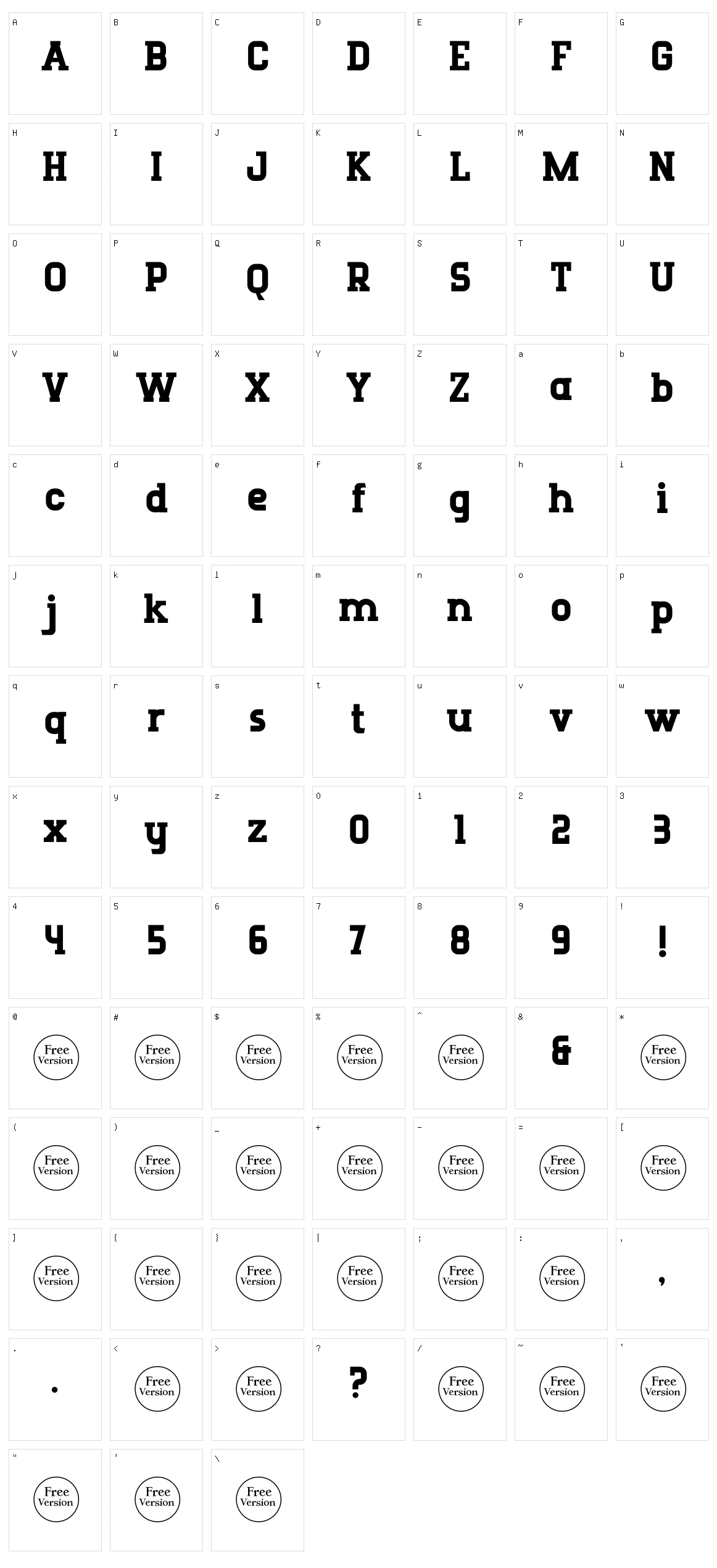 Runboy Character Set