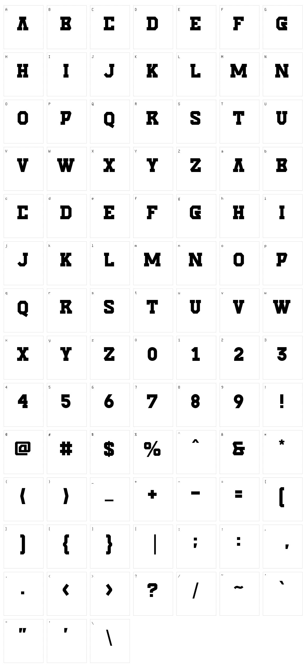 Slabzone Character Set