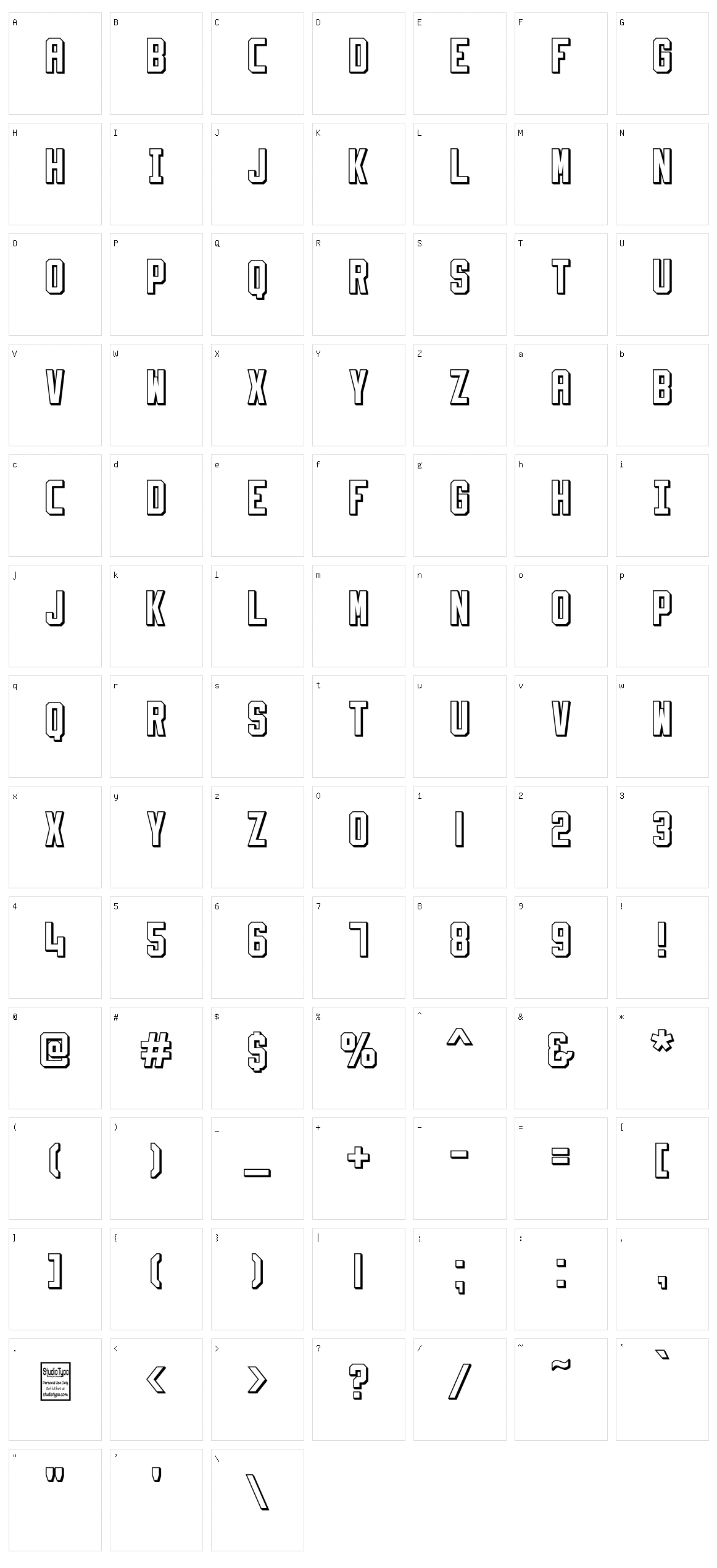 SlimFit Character Set