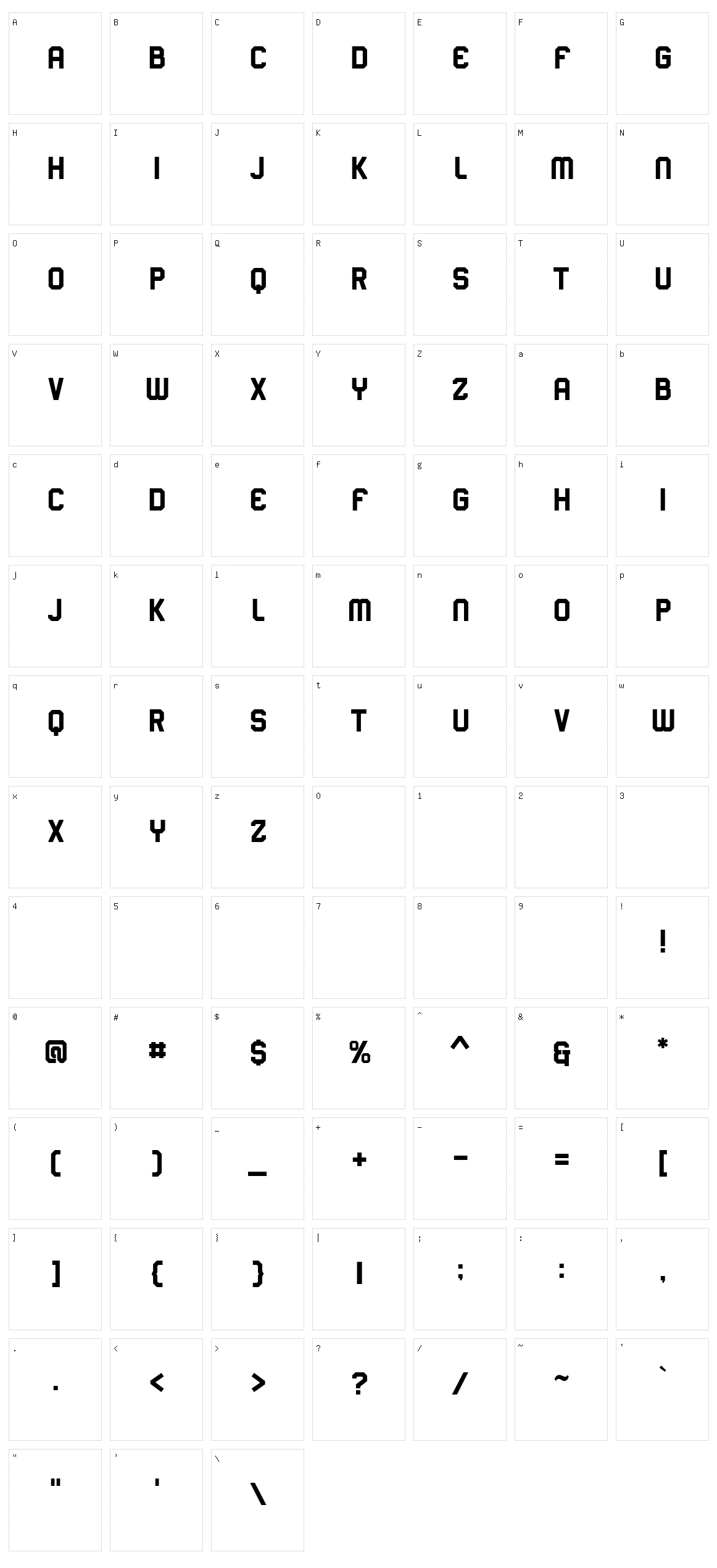 Sporter Character Set