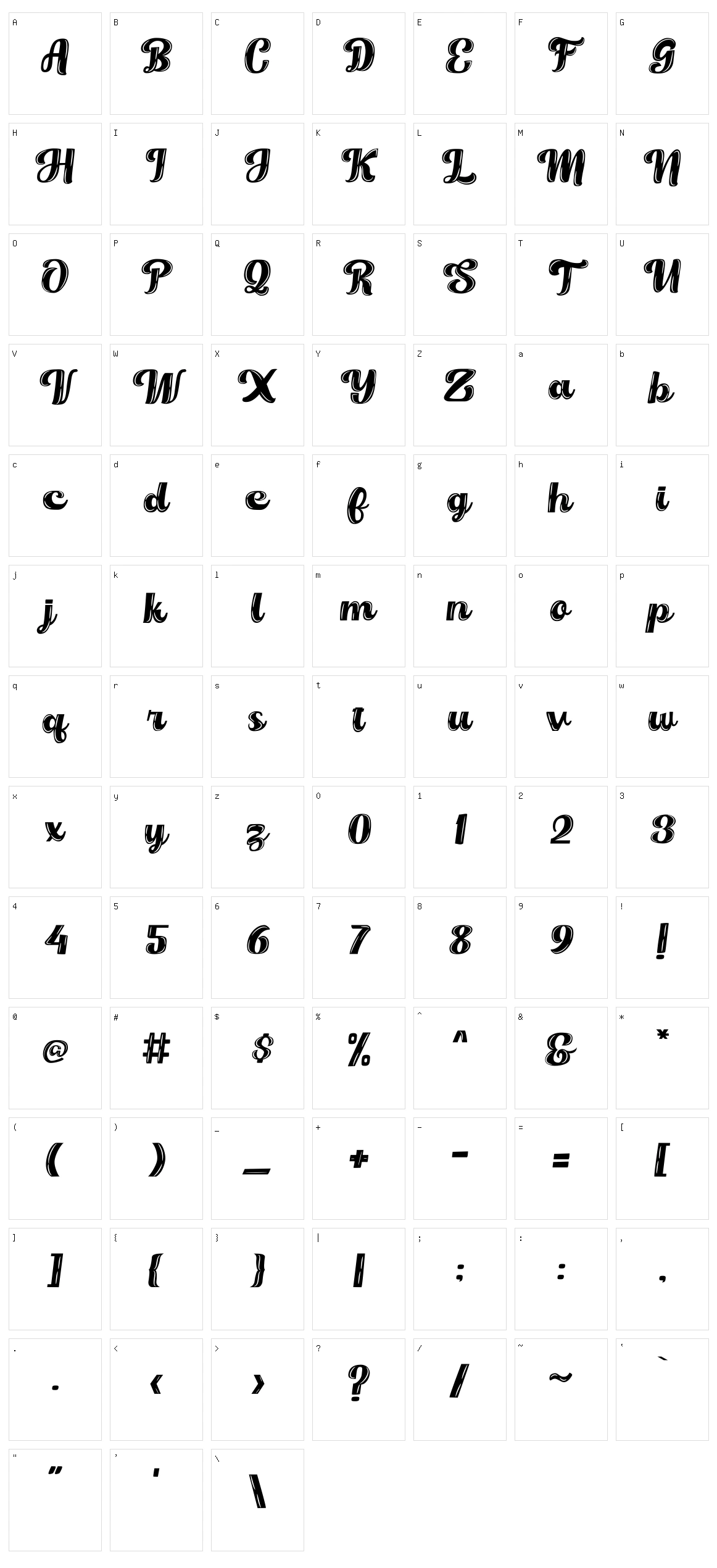 Orectic Highlights Character Set