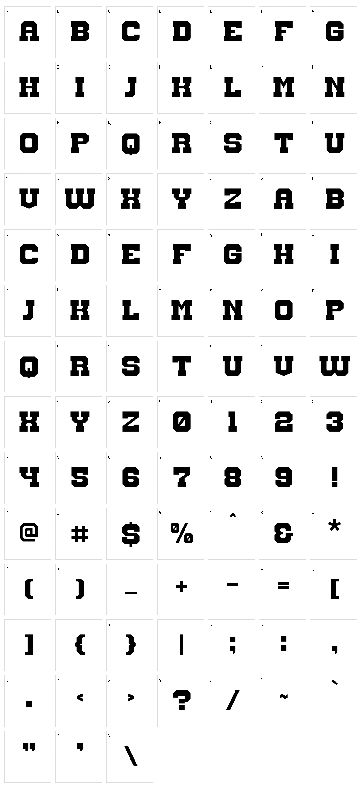 Stune Character Set