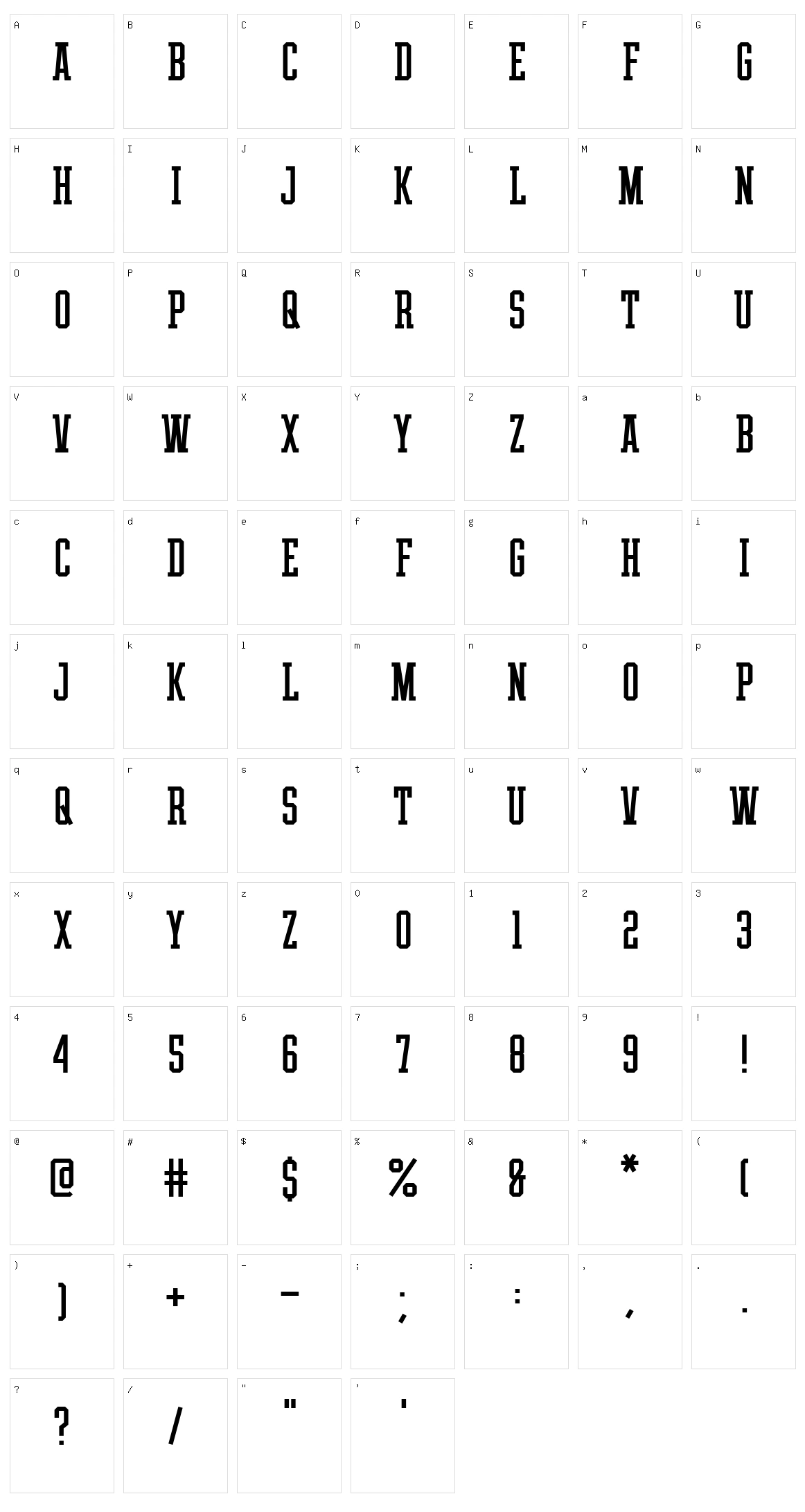The Athletic Font Character Set