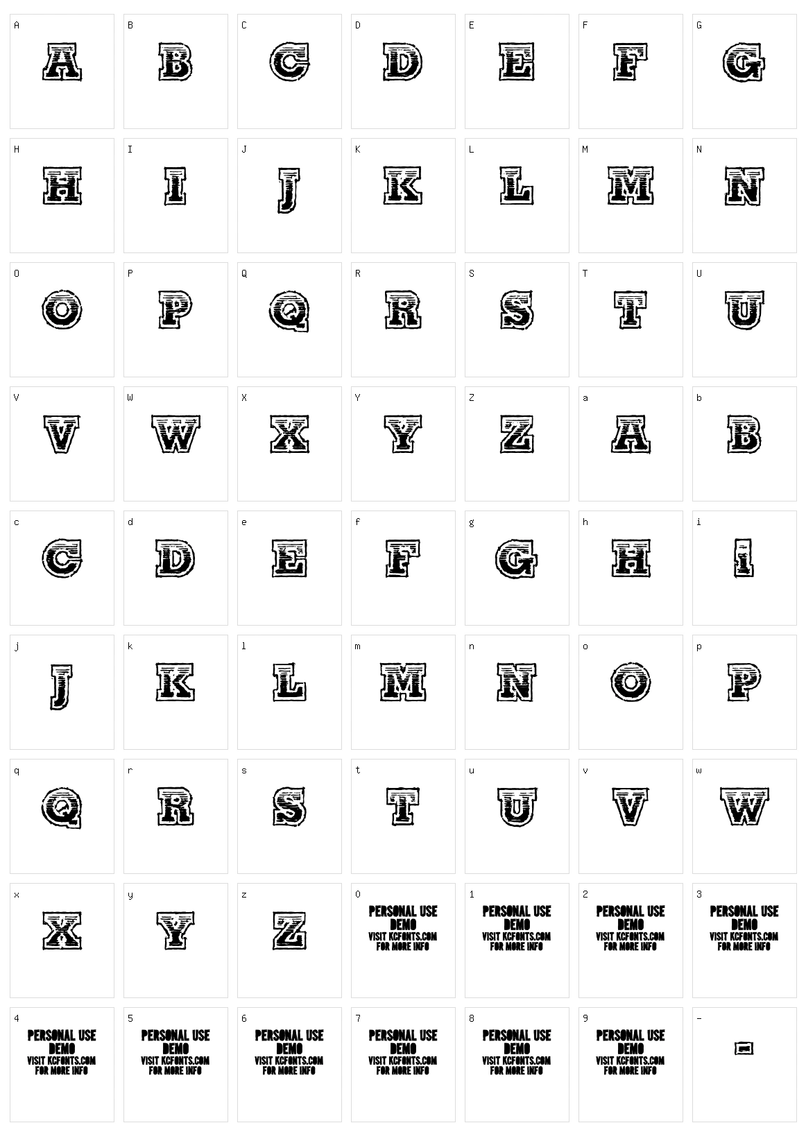 The Line-Up Character Set