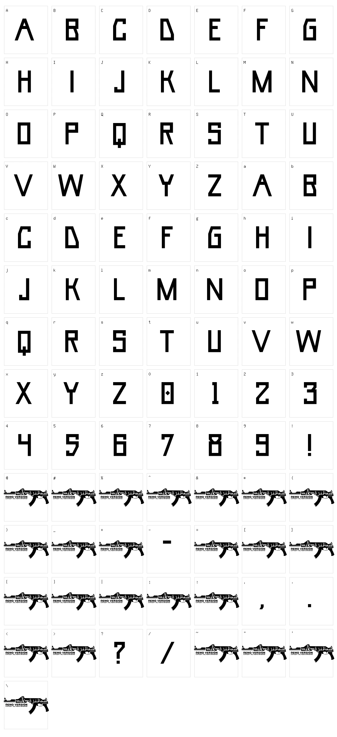 Umar Character Set