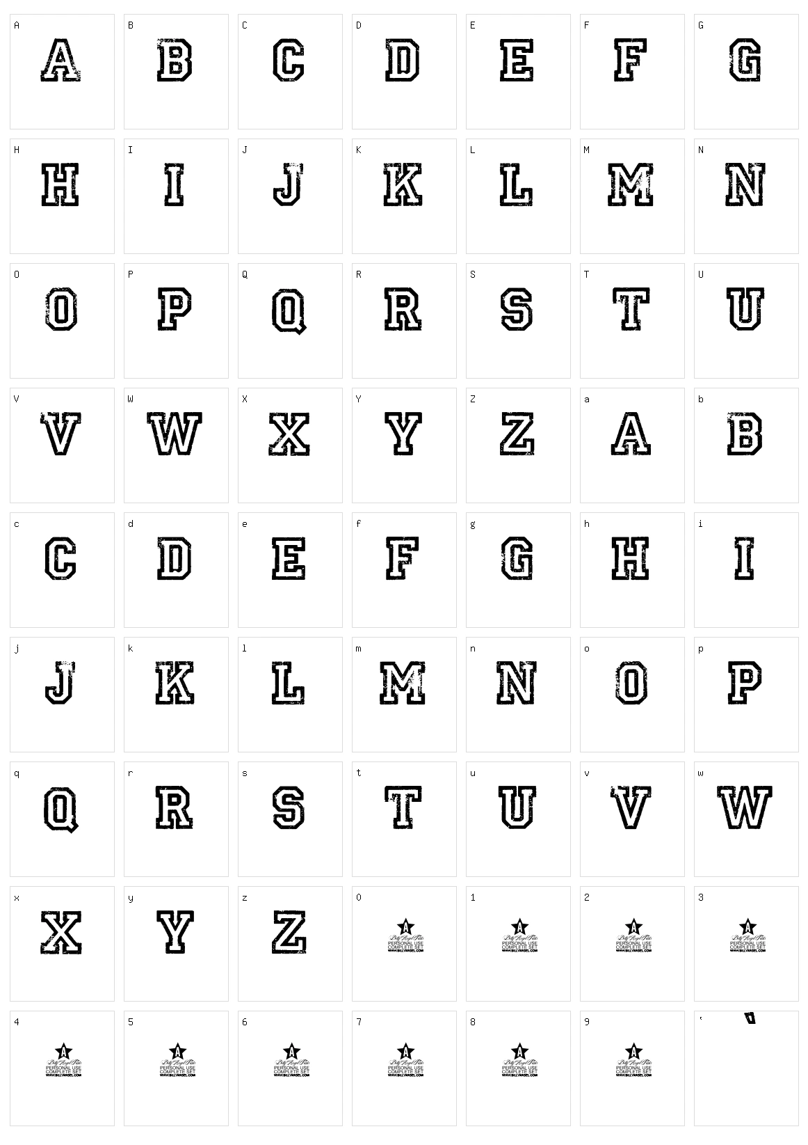 Universidad Character Set