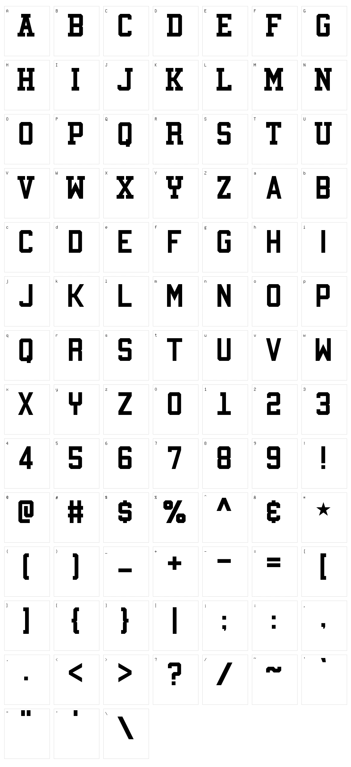 Viridian College Character Set