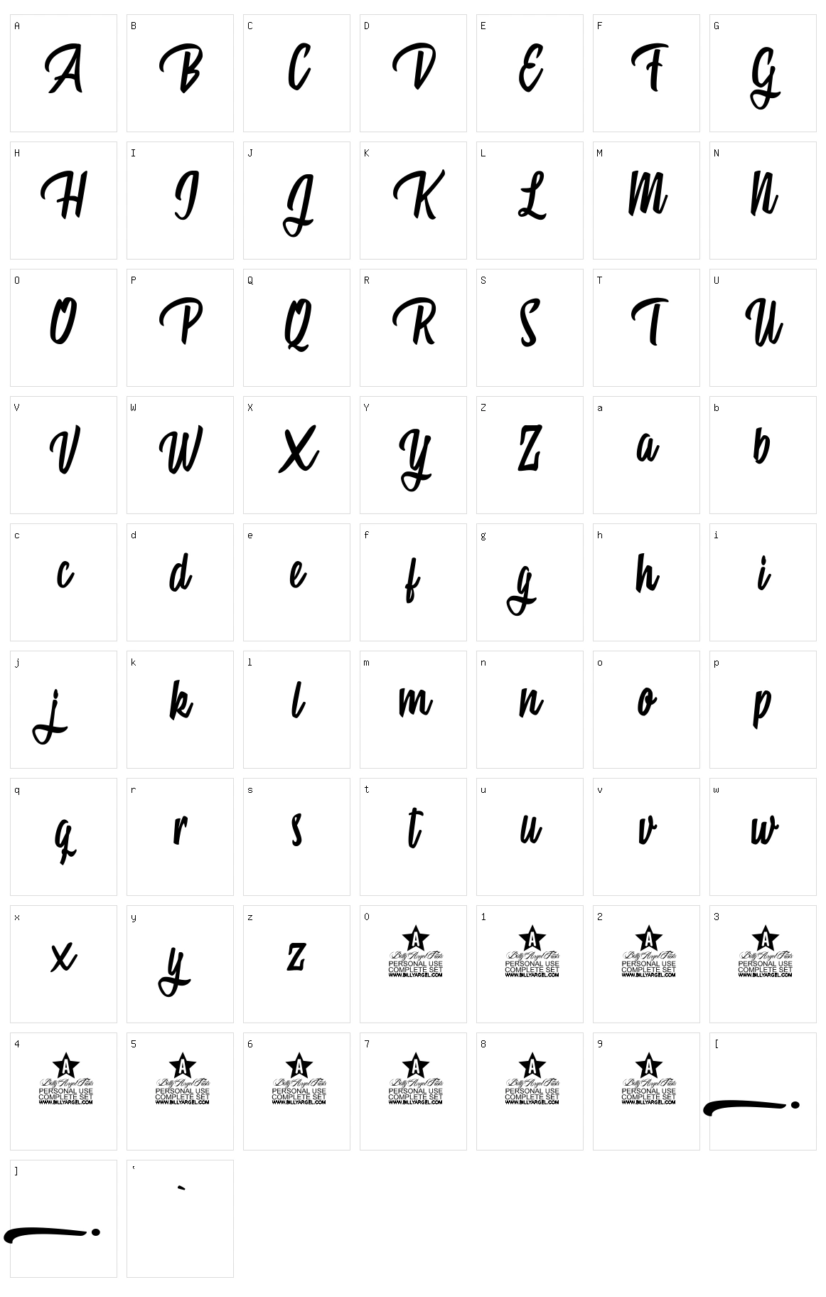 Mattisse Character Set