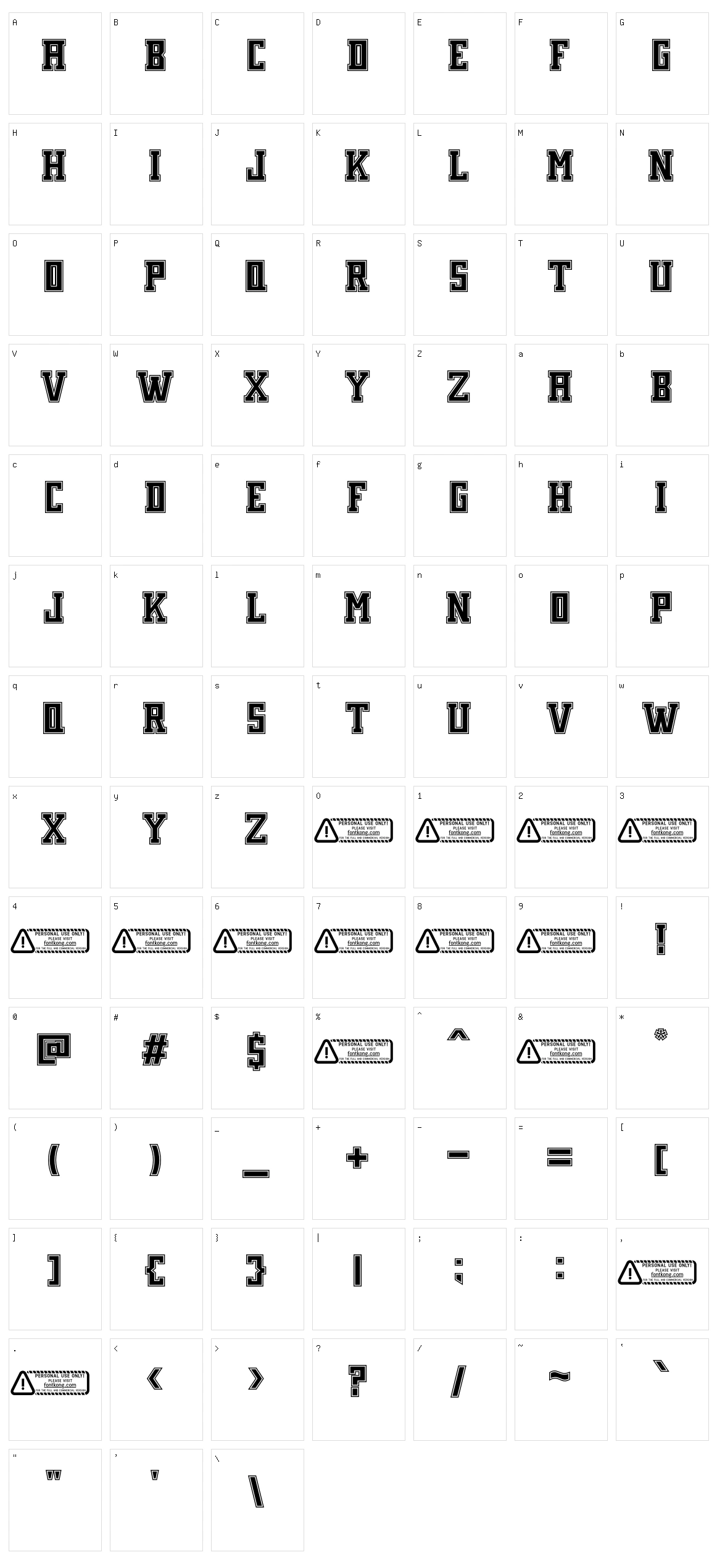 Volters Character Set