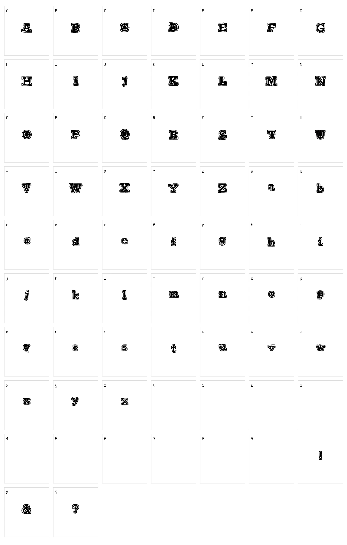 Zero College Character Set