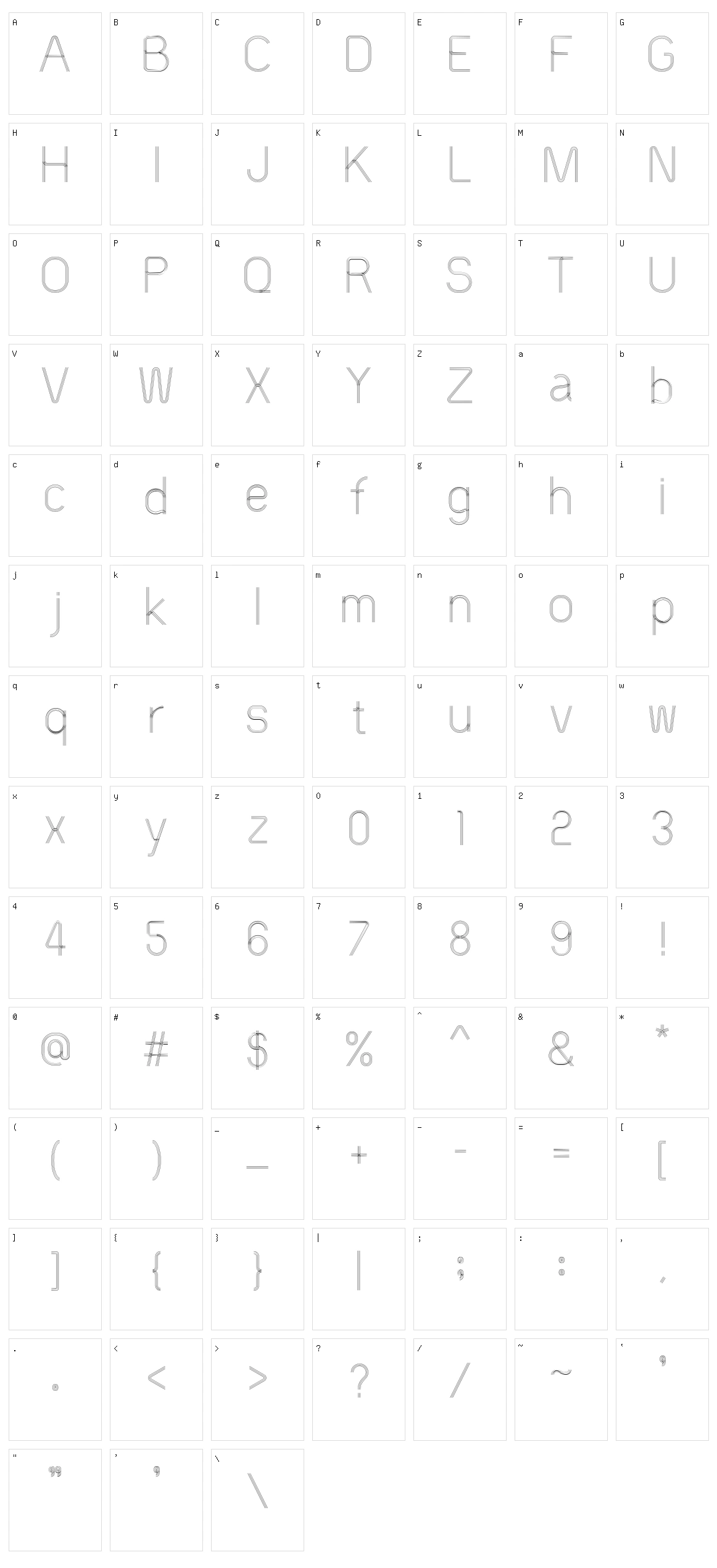 60s Stripe Character Set