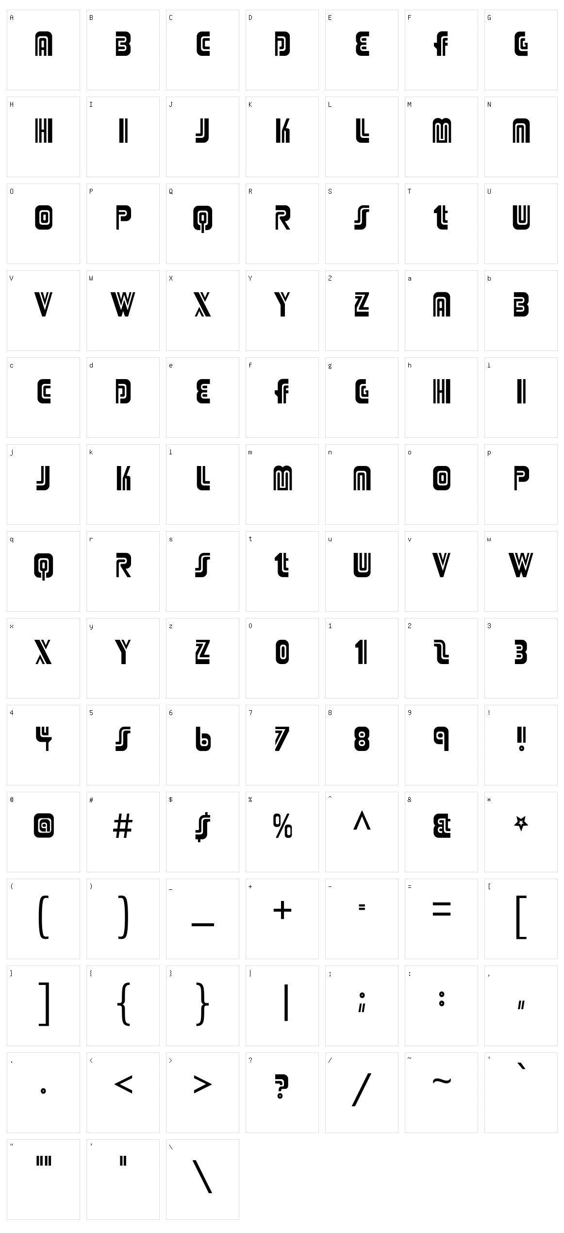 Adriator Character Set