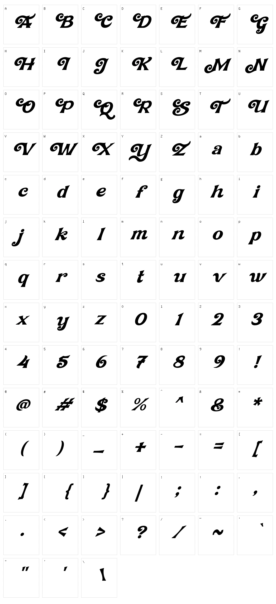 Affistory Character Set