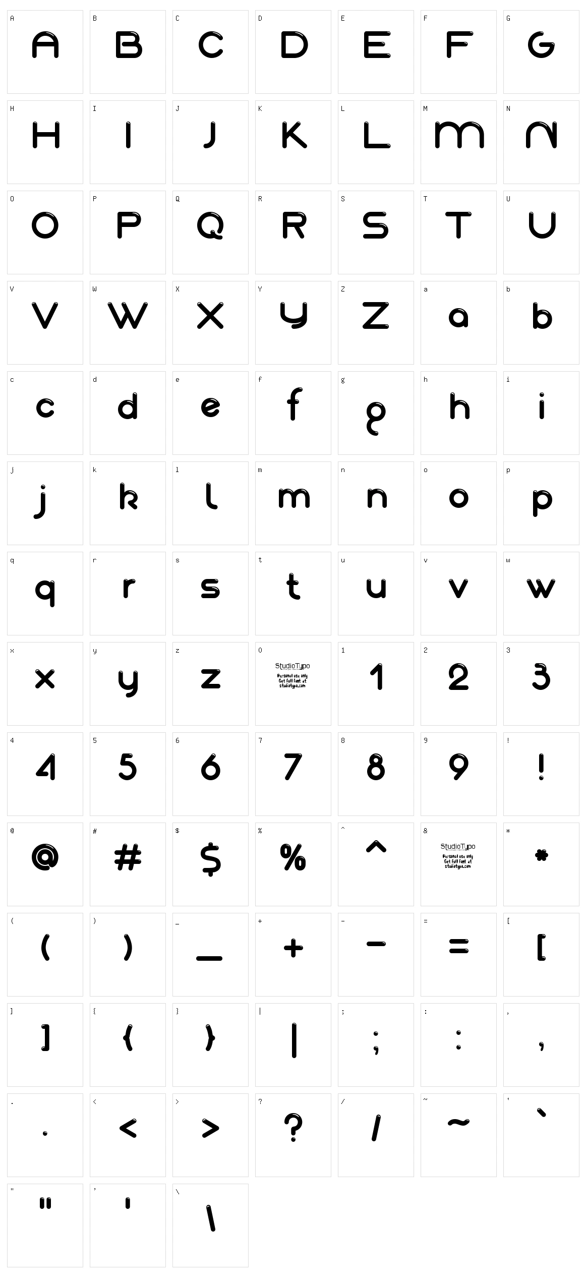 Akaju Character Set