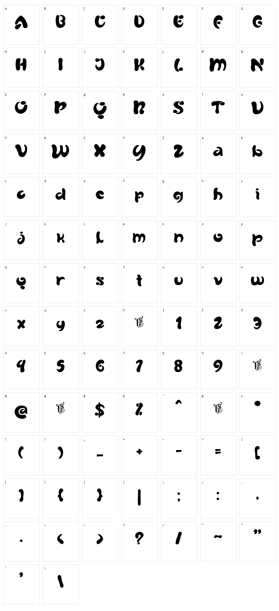 Anchora Character Set