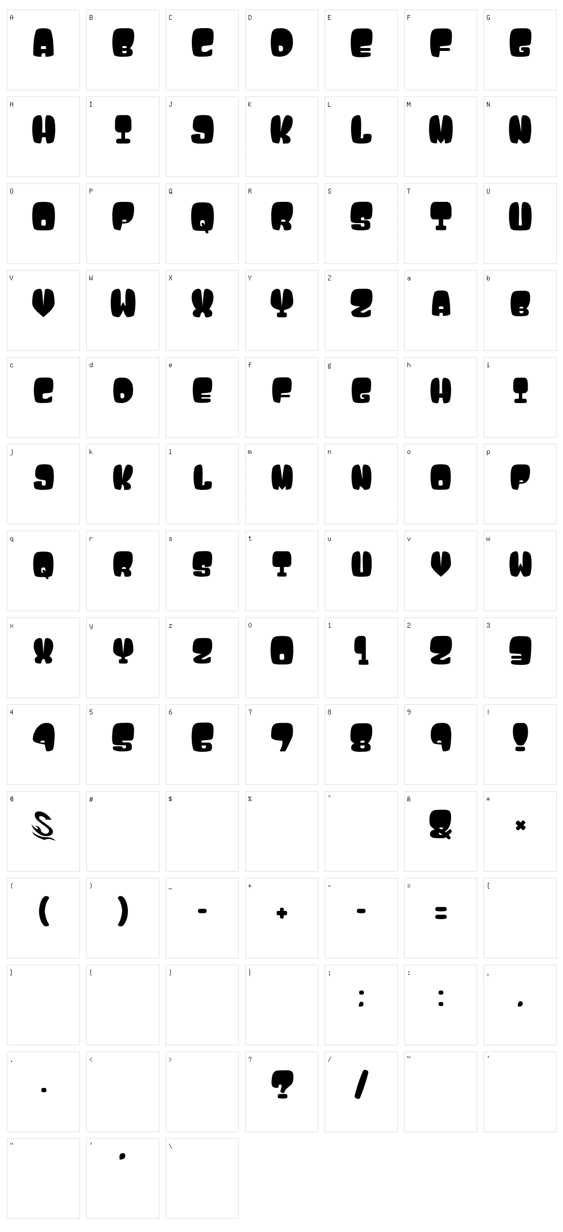 Atama G Character Set