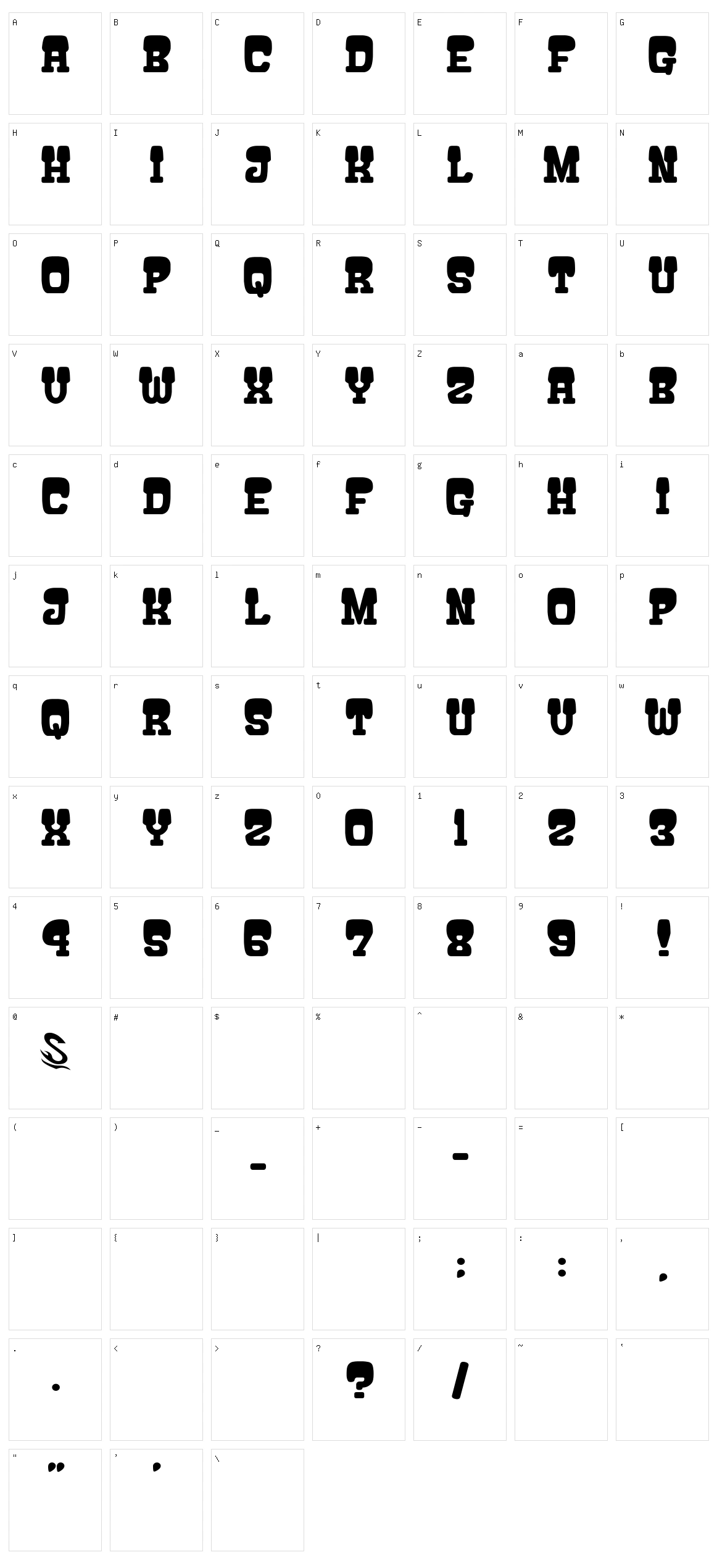Atama Serif G Character Set