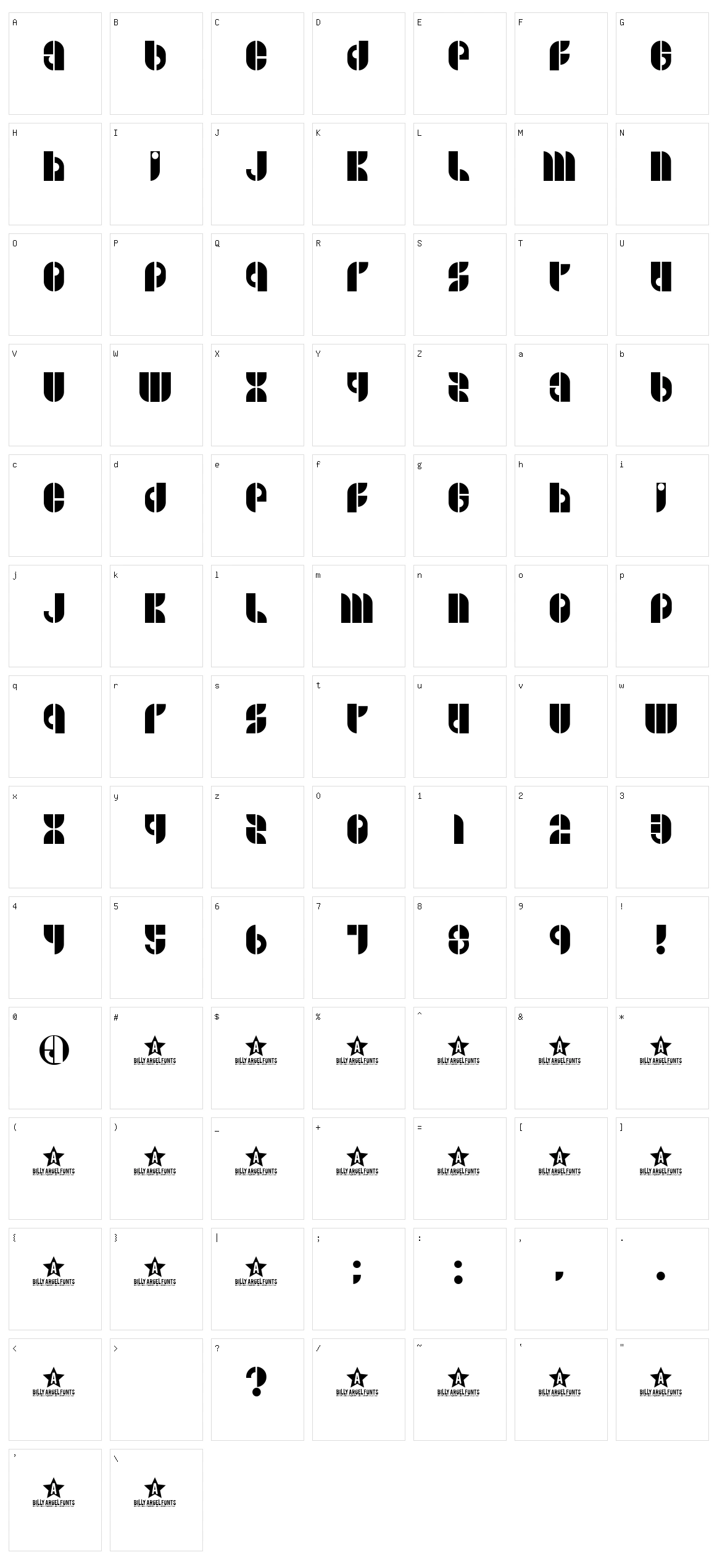 B Side Character Set