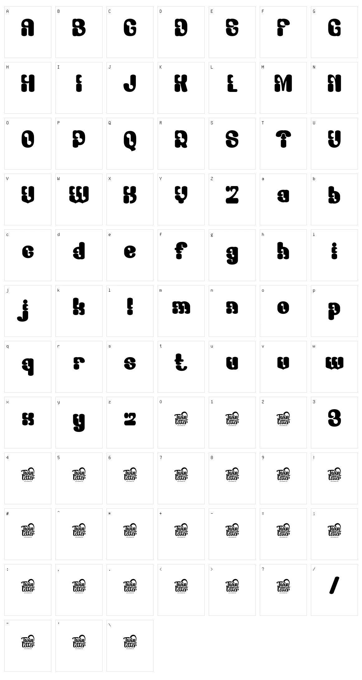 Bagusih Character Set