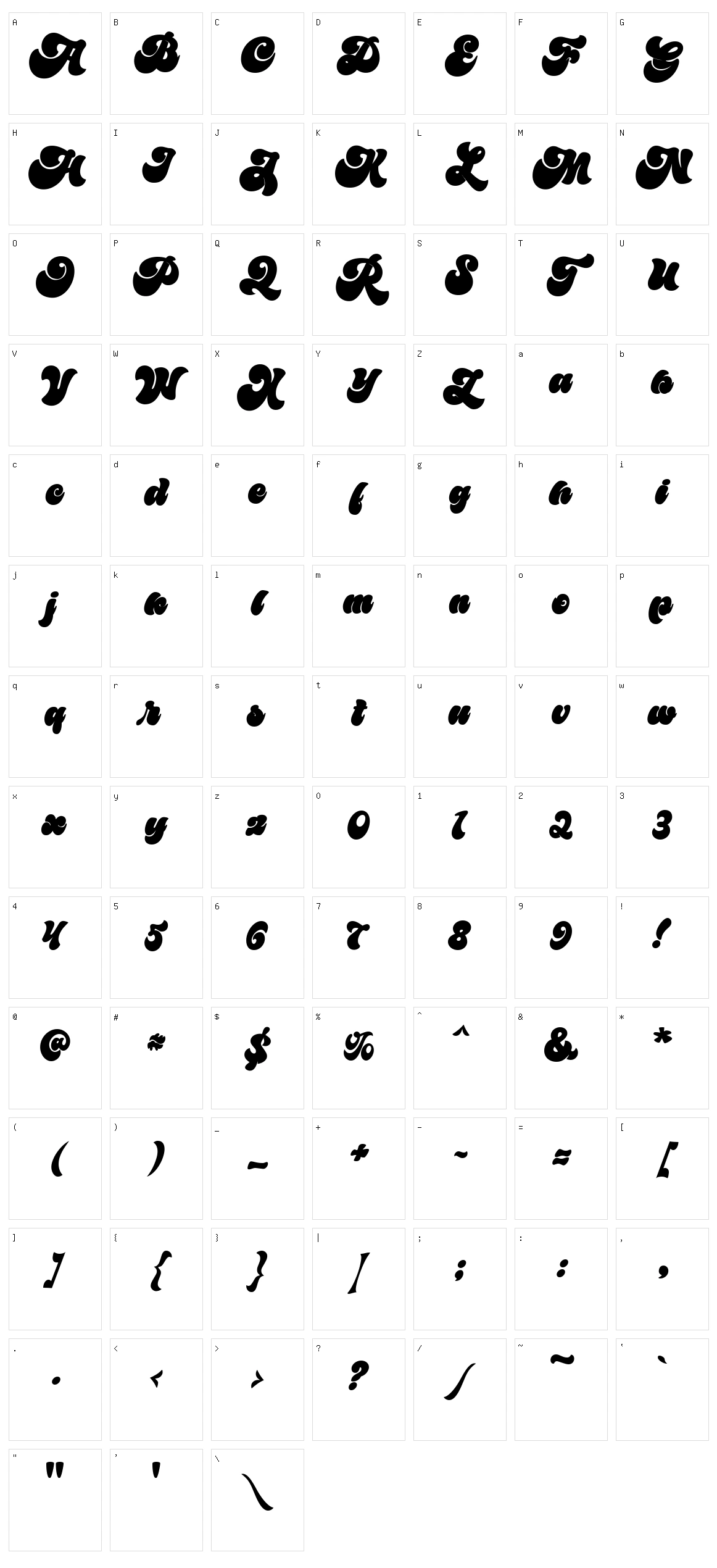 Bailamore Character Set