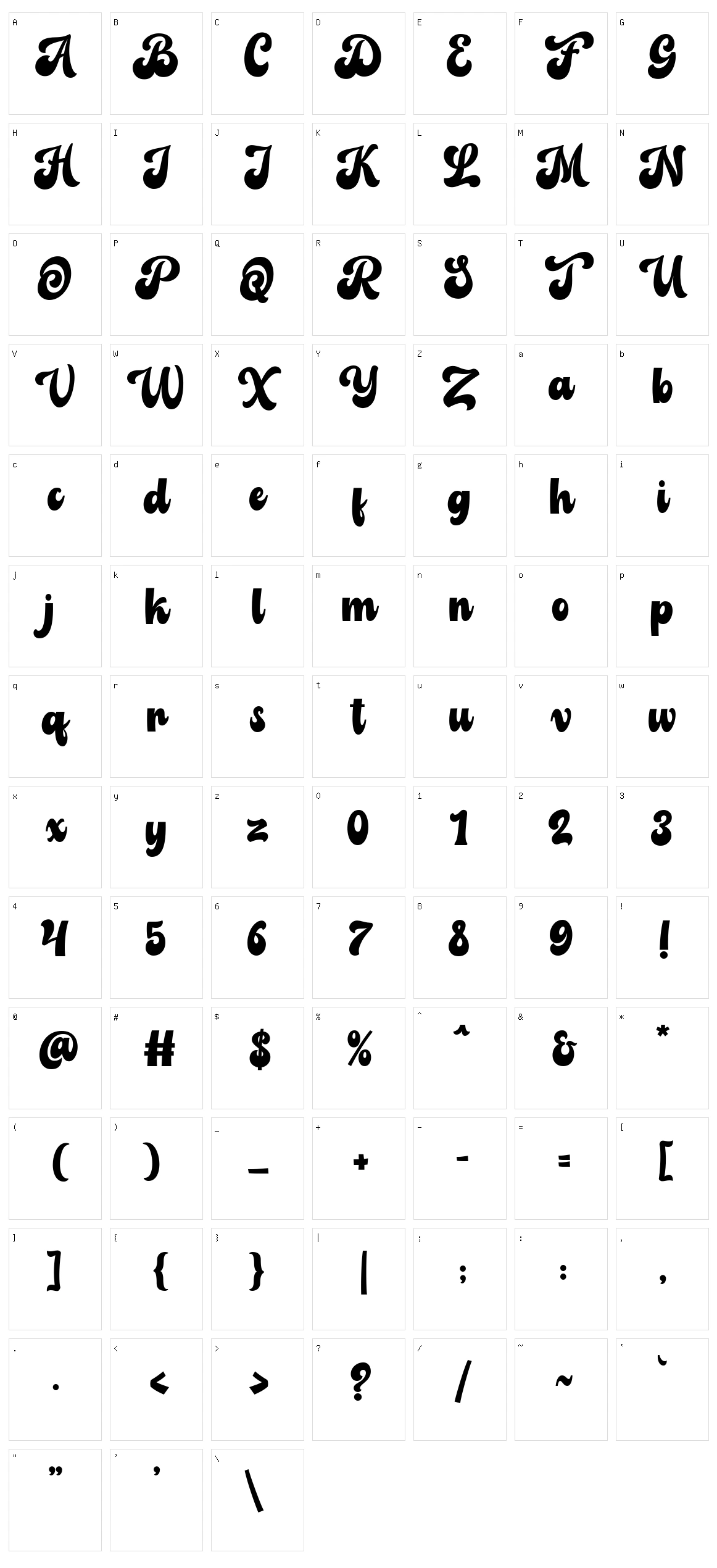 Balbaleo Character Set