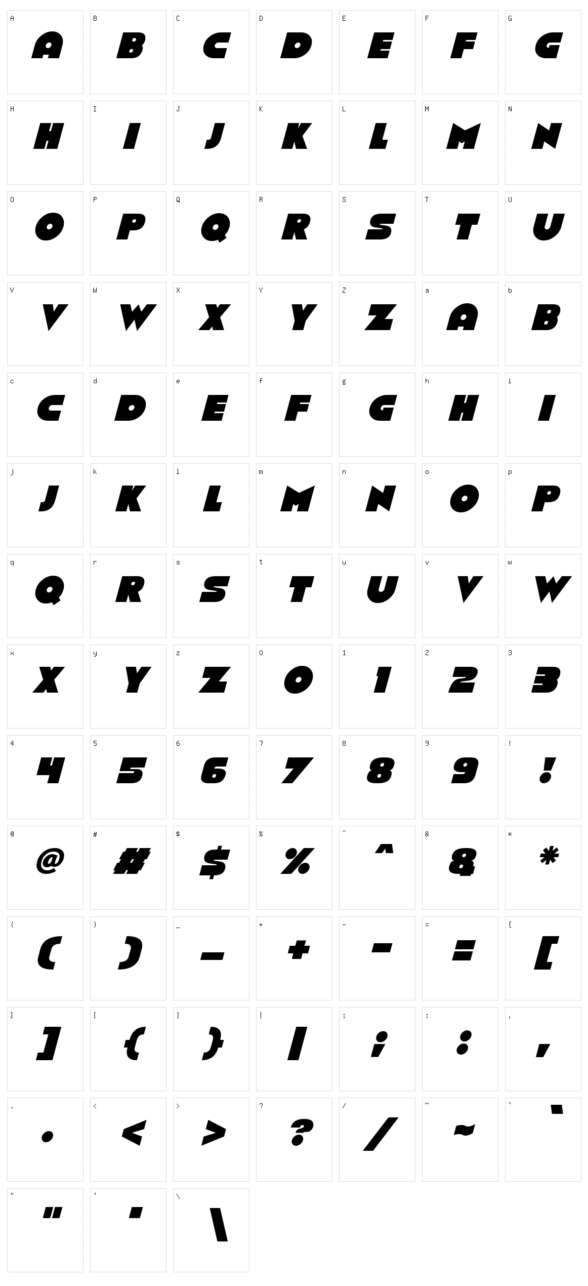 Bananas Font Character Set
