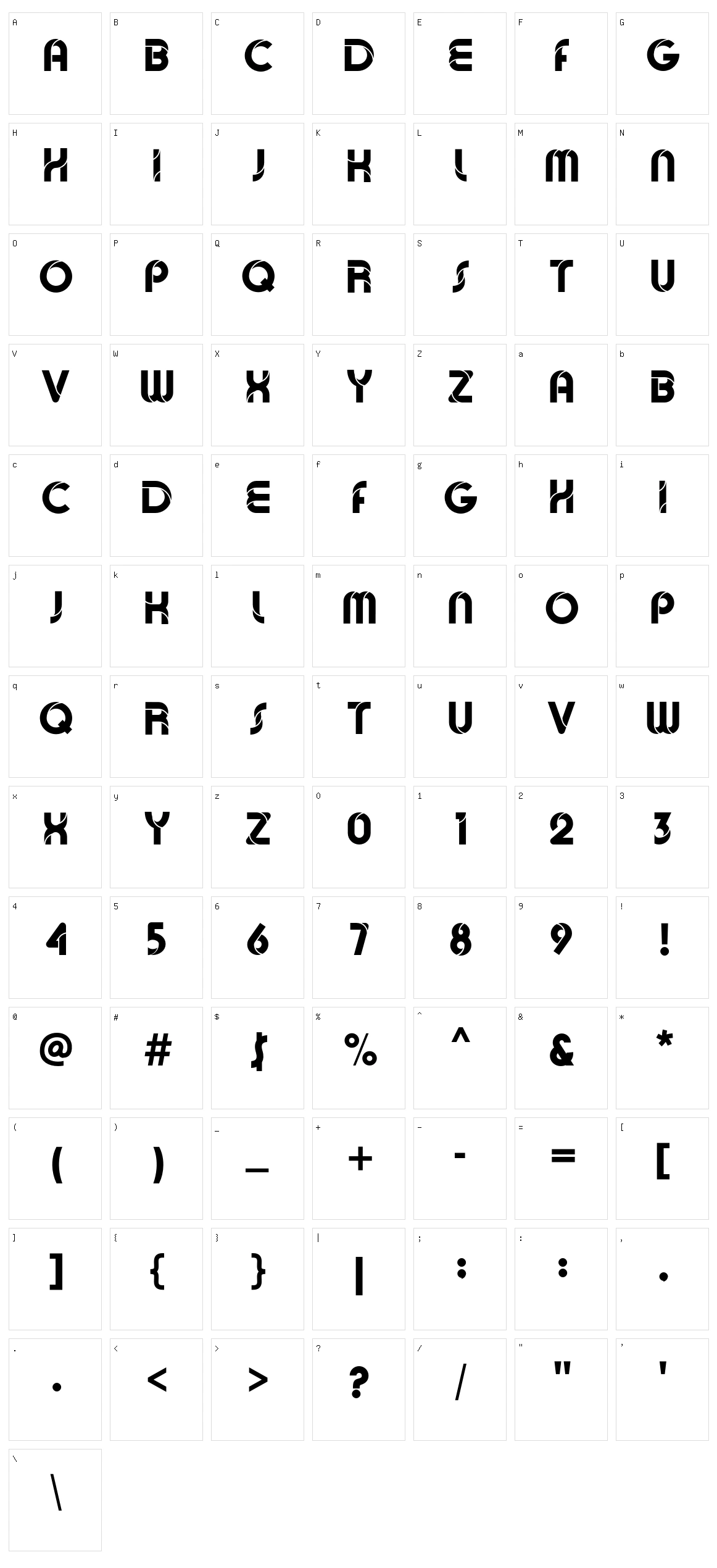 Bauman Character Set