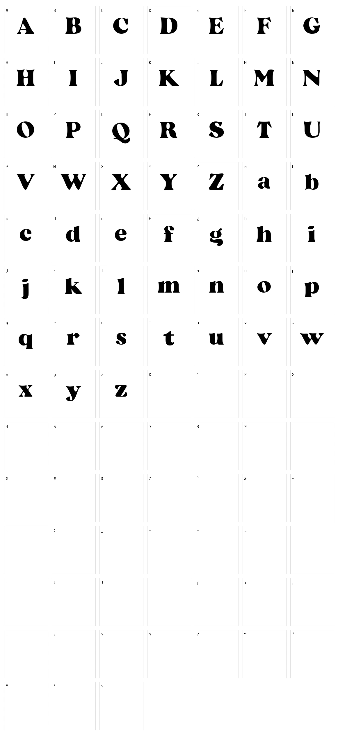 Beatrice Character Set