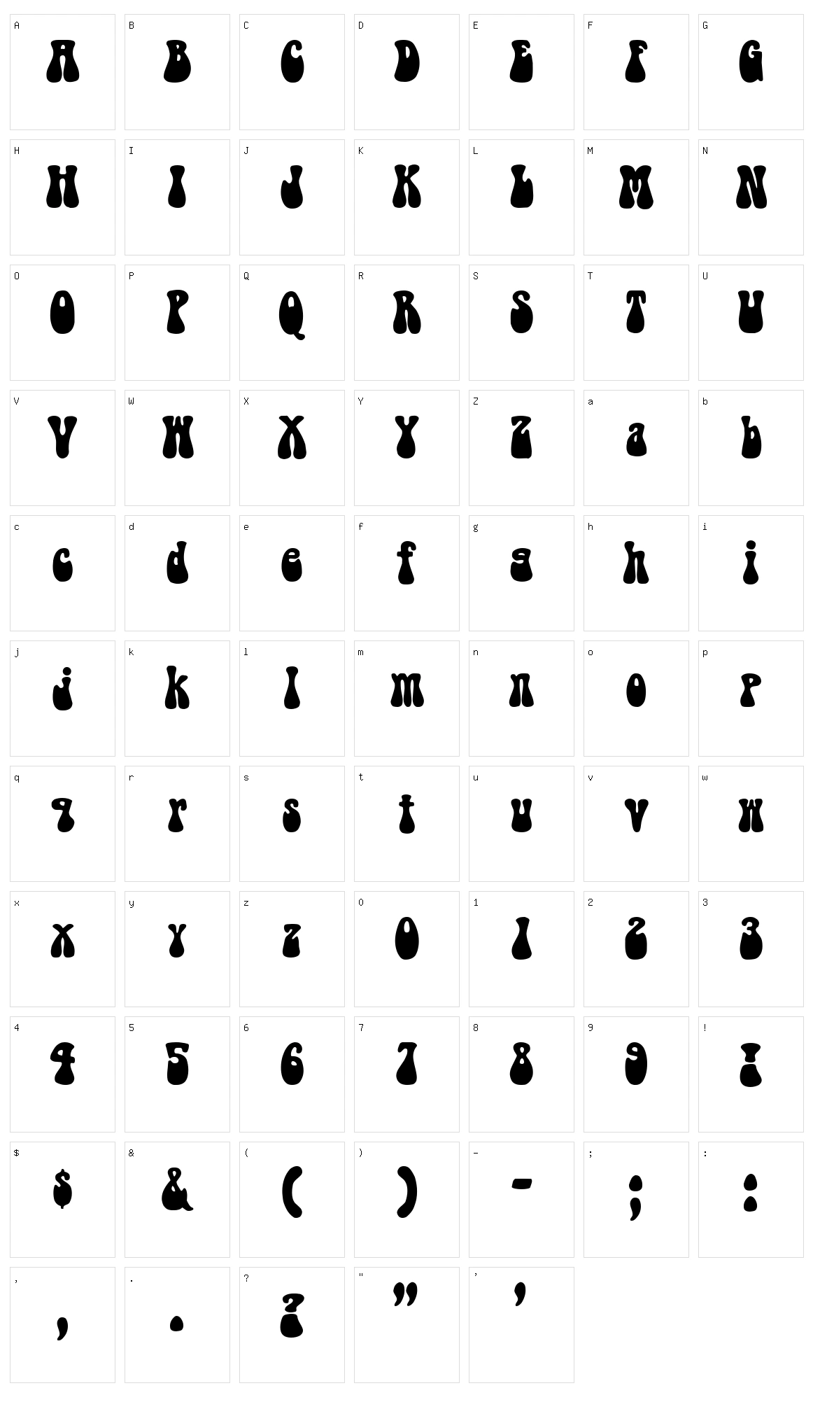 Bell Bottom Laser Character Set