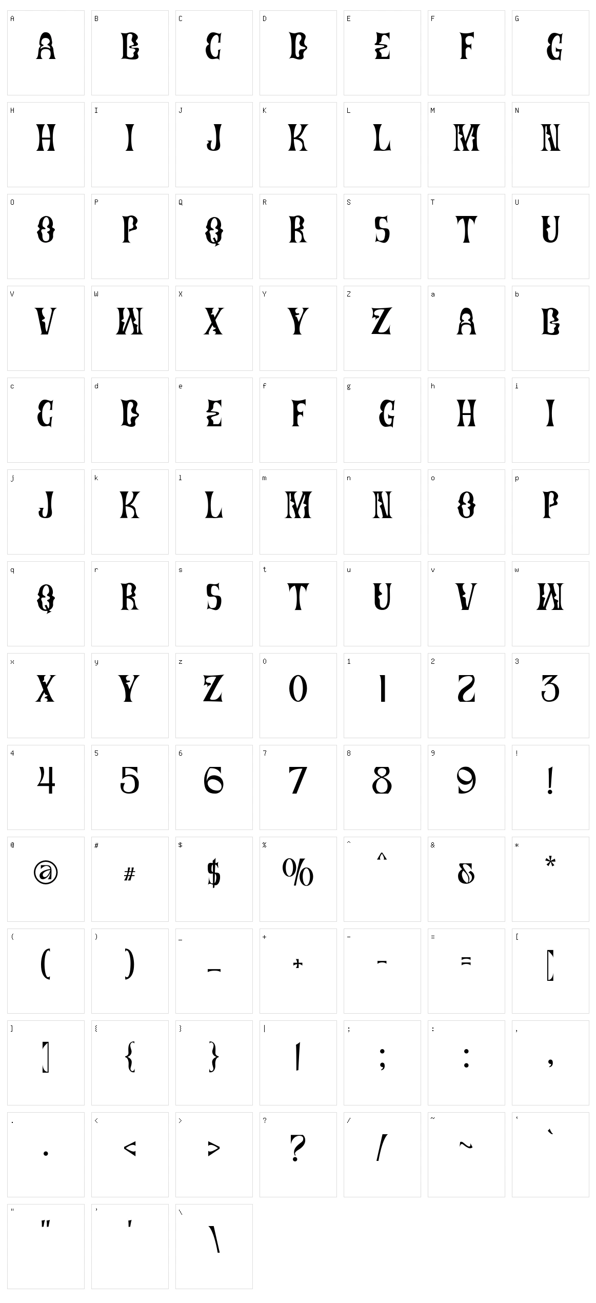 Beluno Character Set