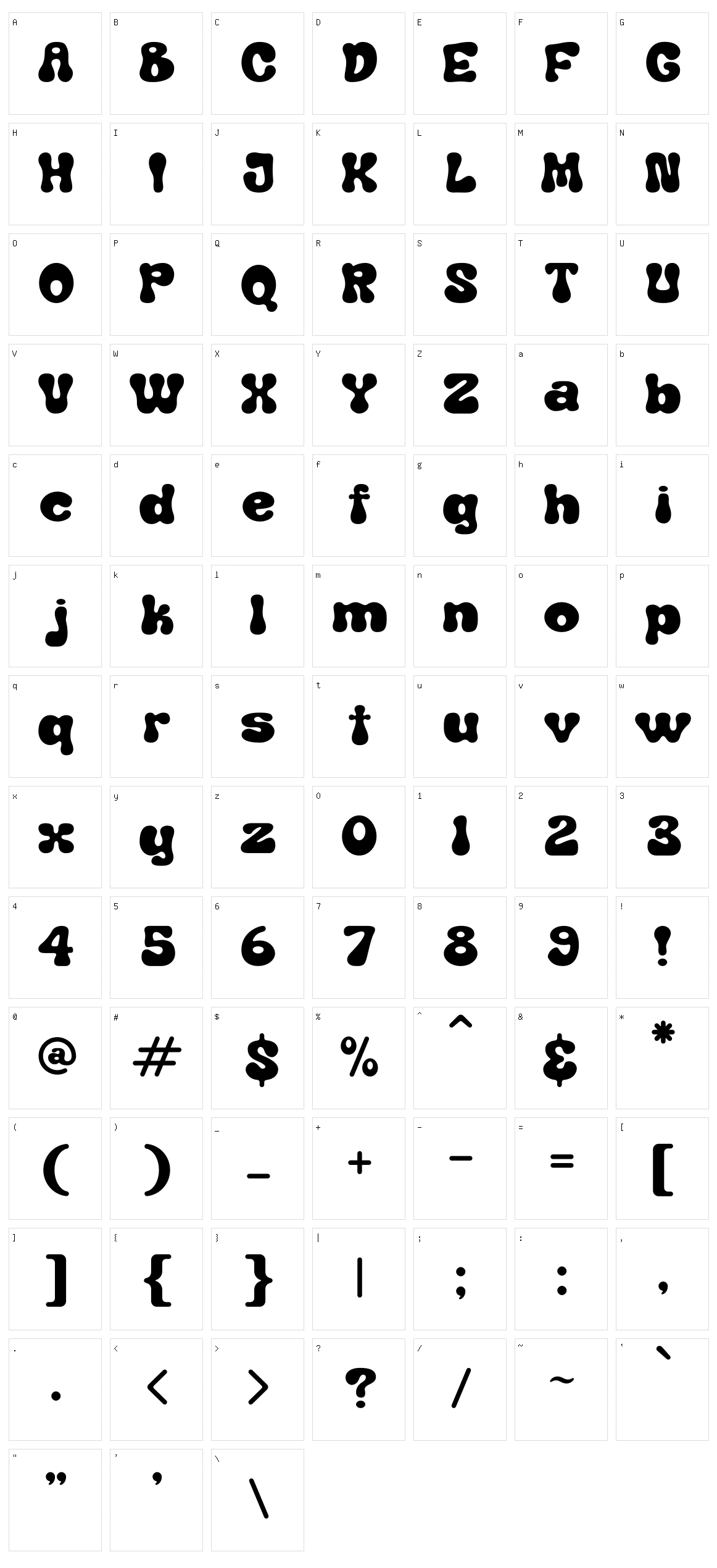 Benomout Character Set