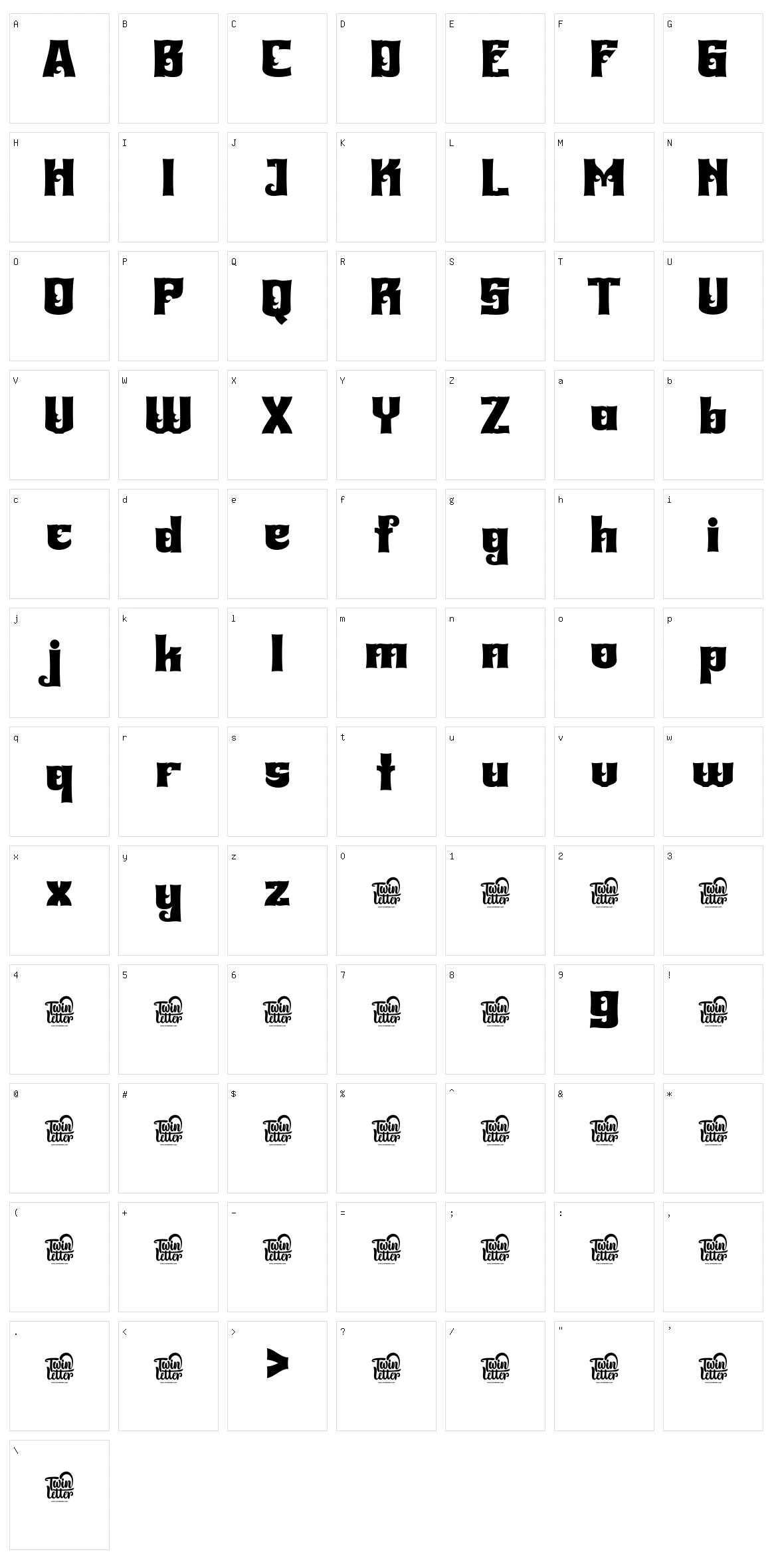 Bhekof Character Set