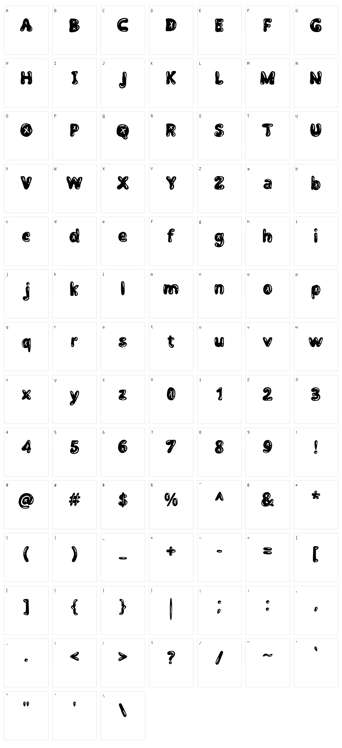 Black Bubbles Character Set