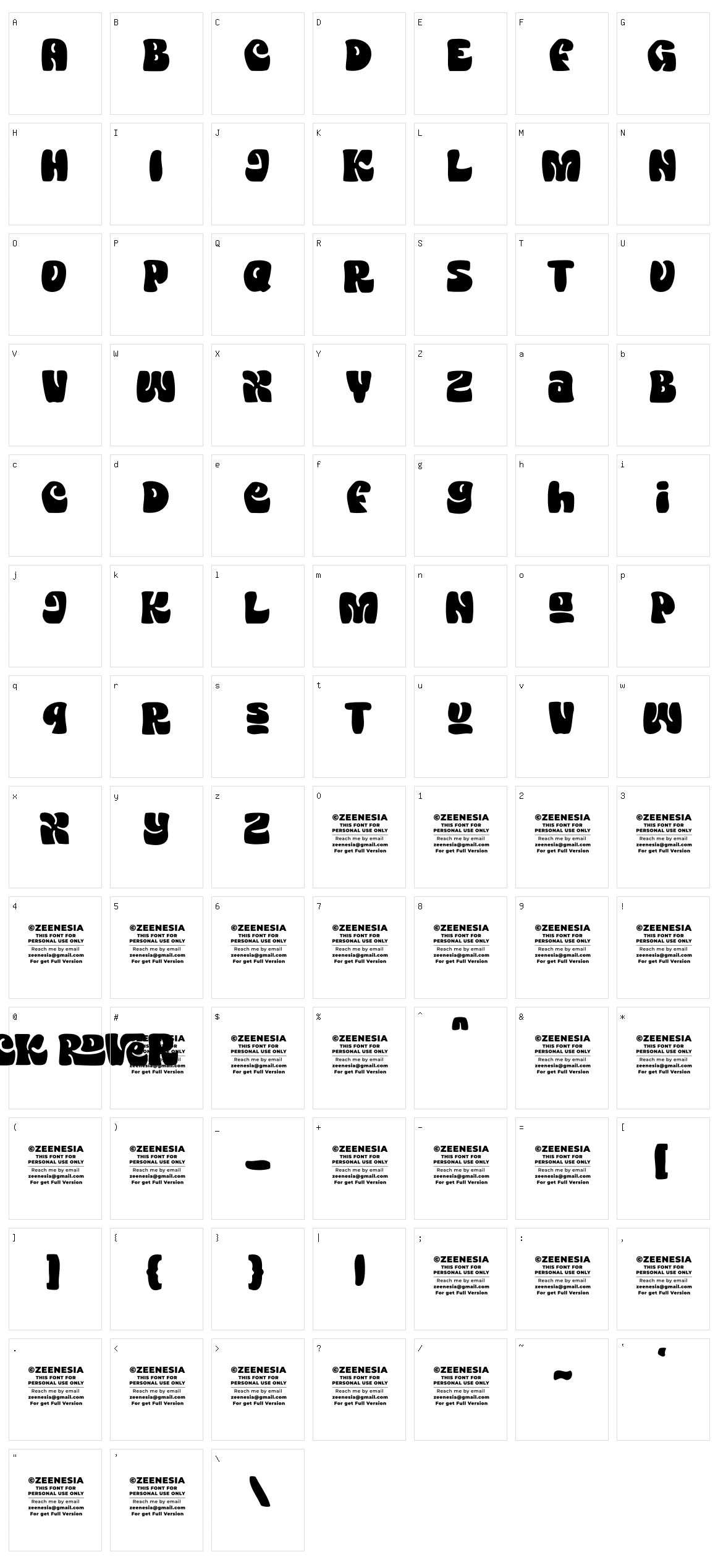 Black Rover Character Set