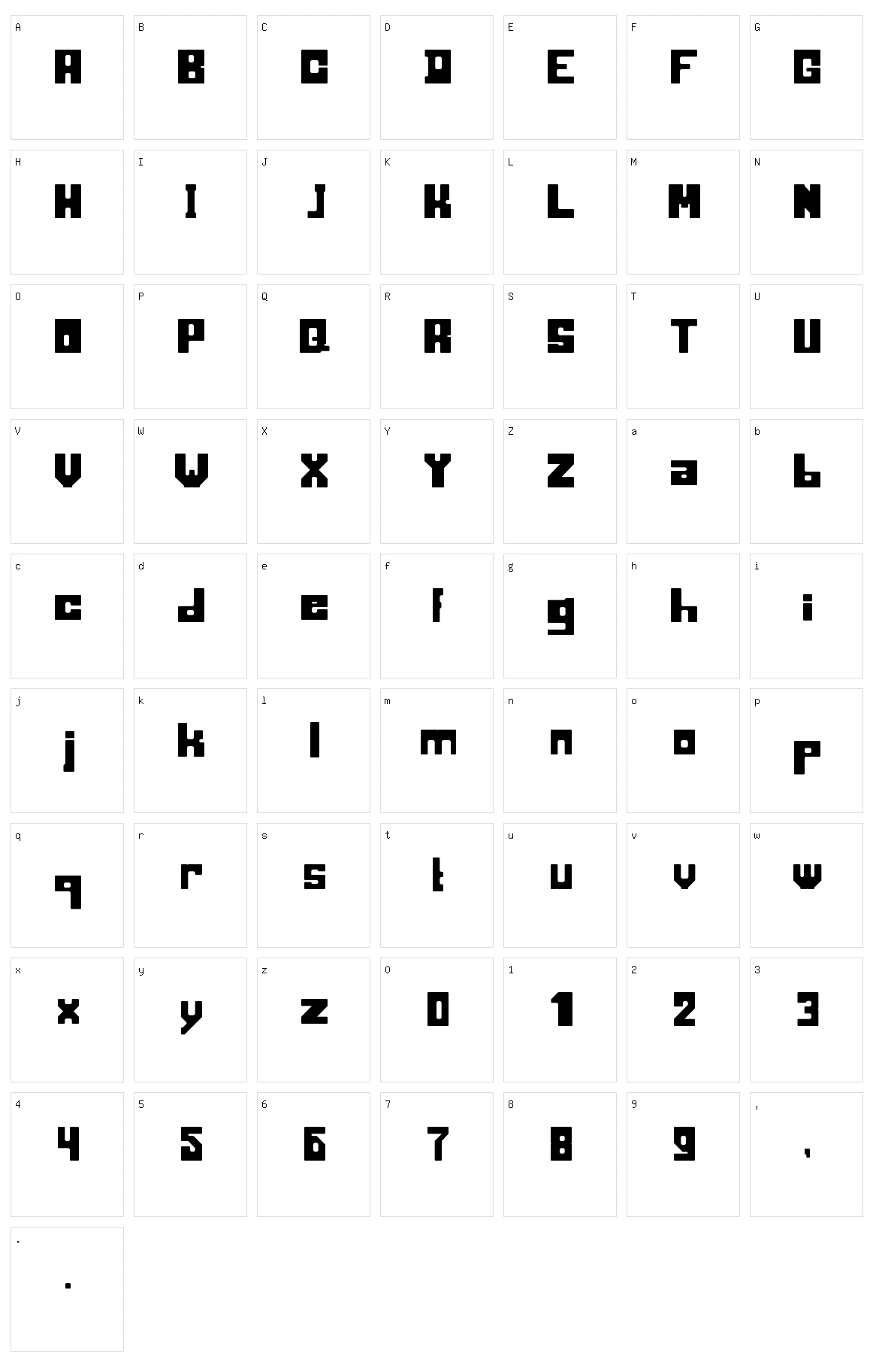 Blocking Character Set