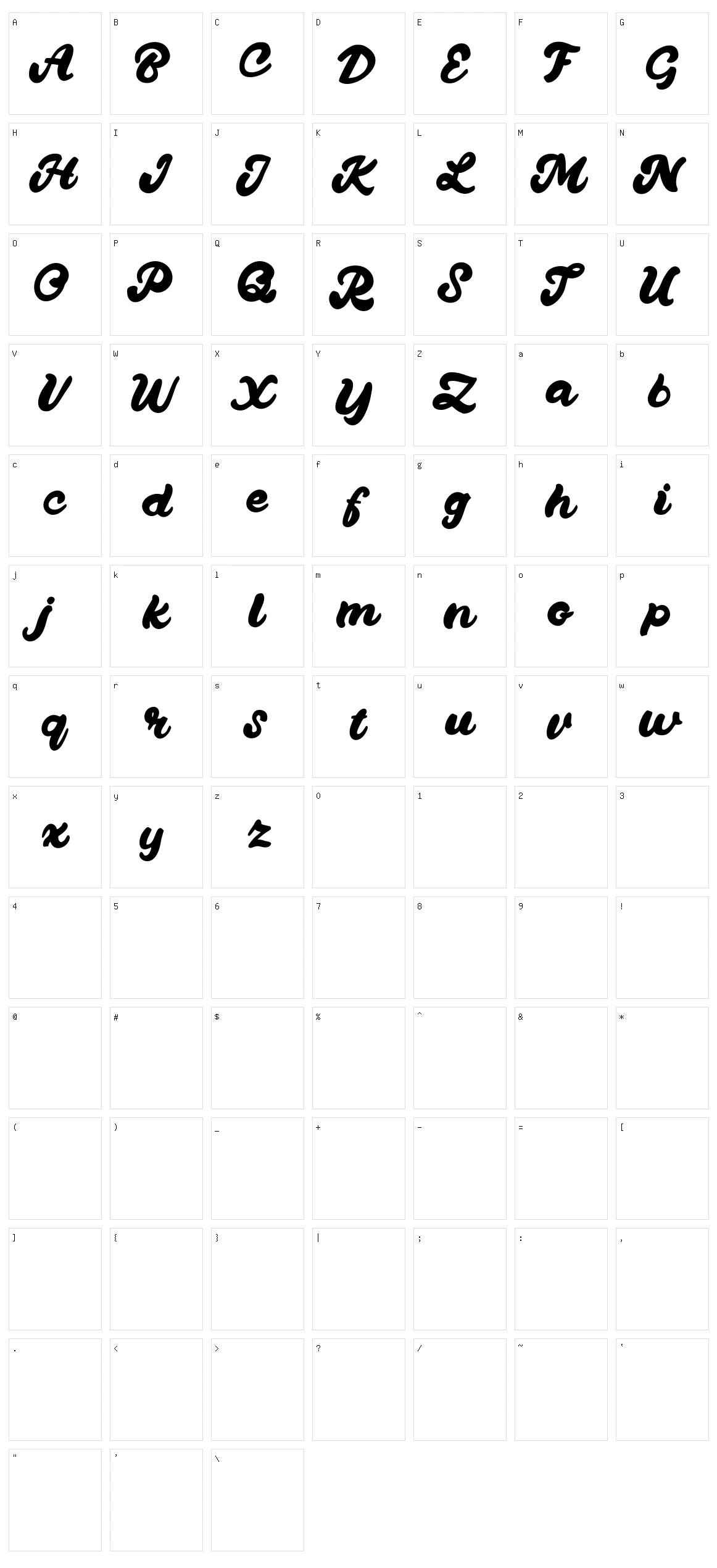 Quanty Character Set