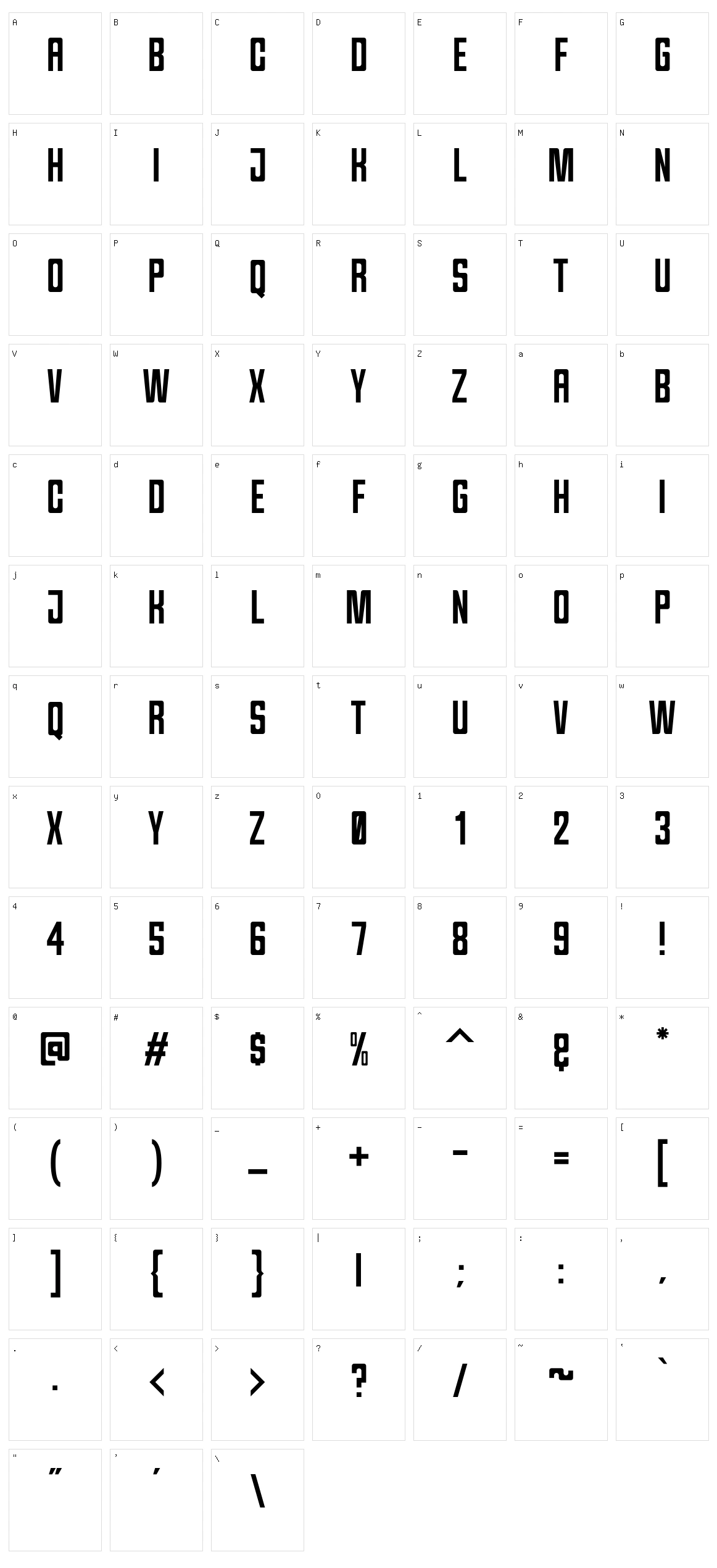 Brandford Character Set