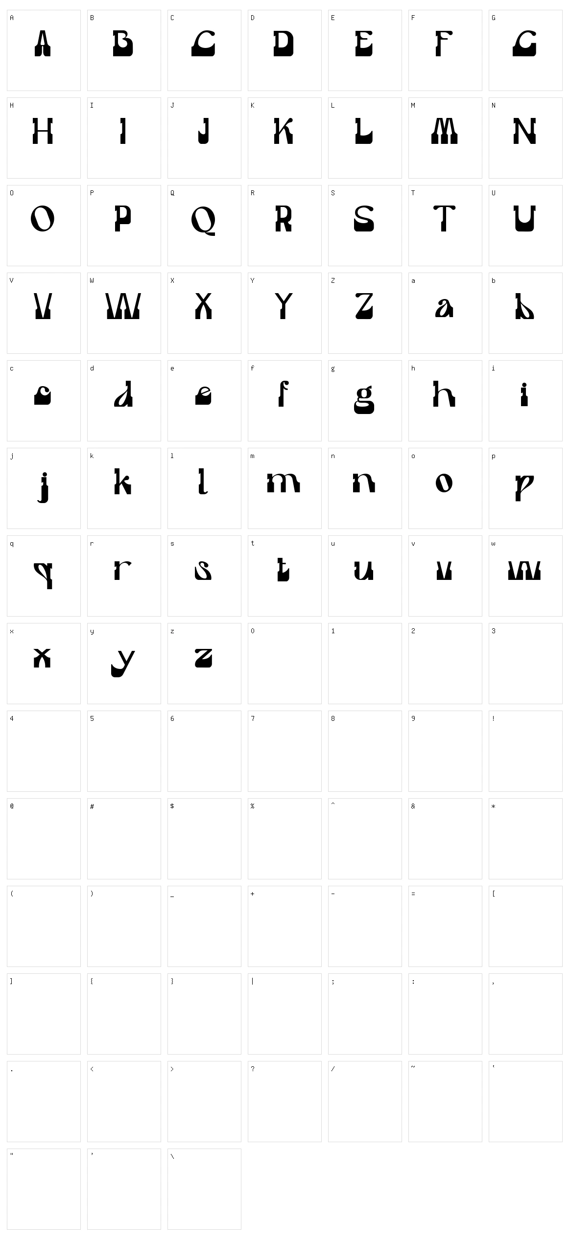 Braxton Character Set