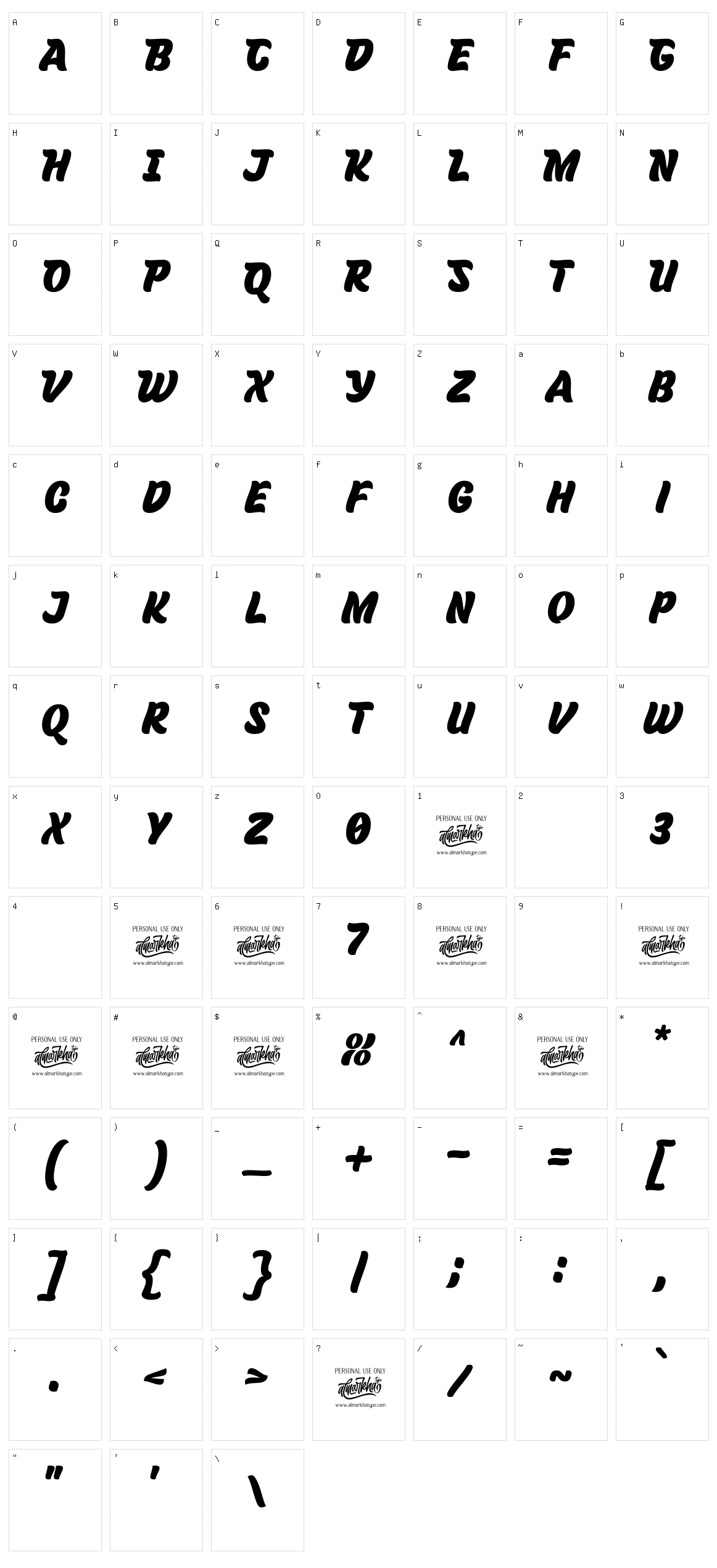 Brothery Character Set