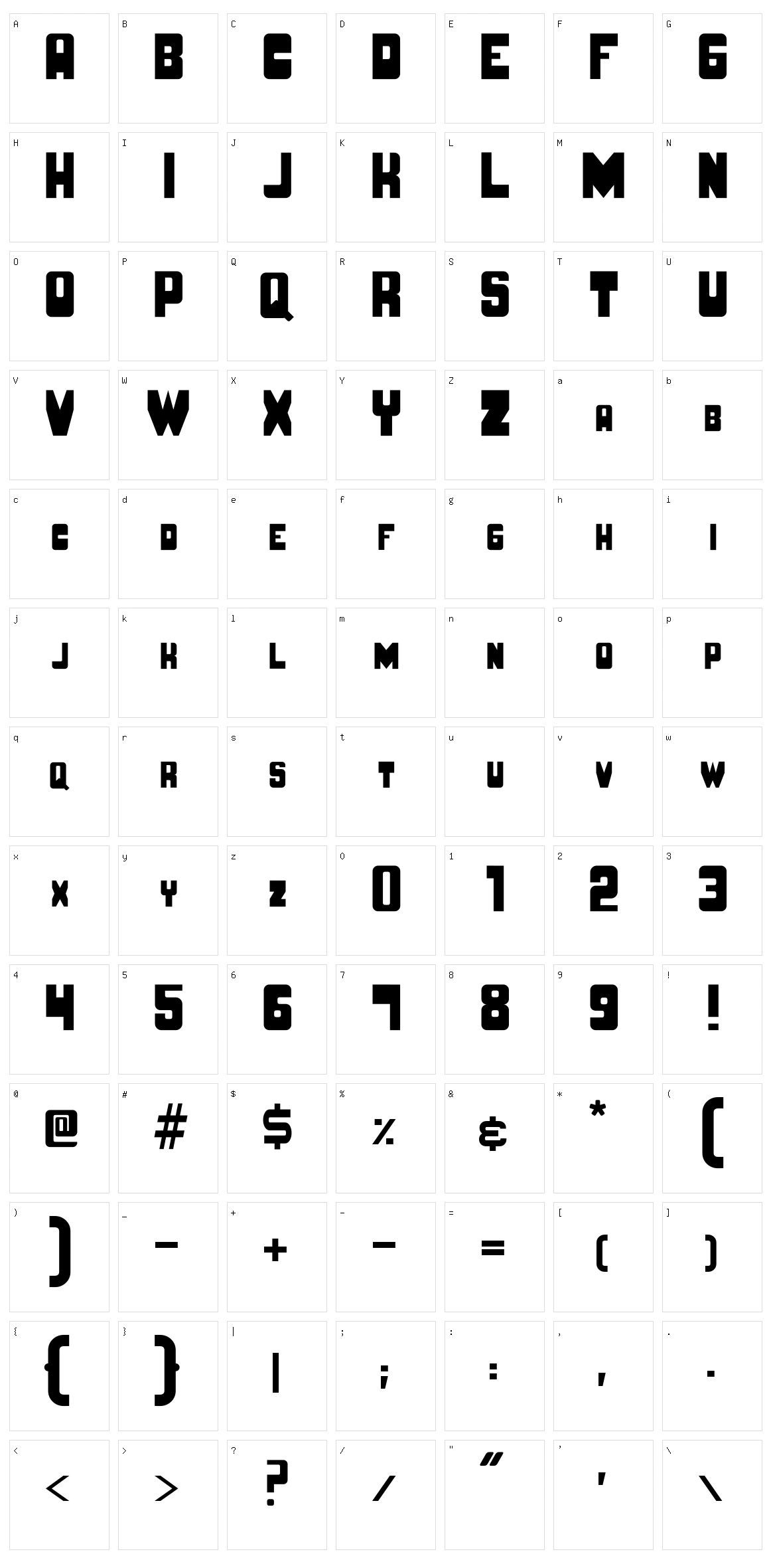 Bruto Character Set