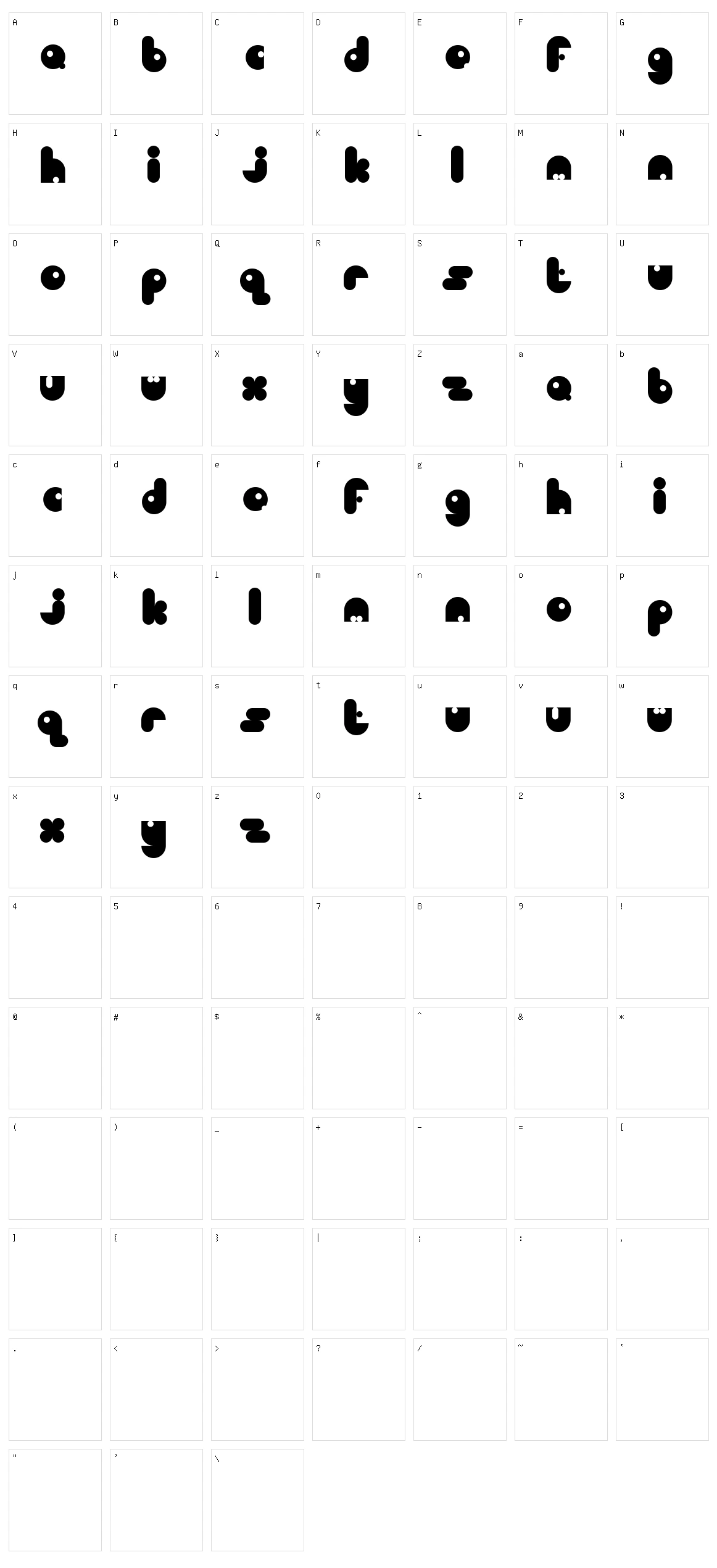 Bub Character Set