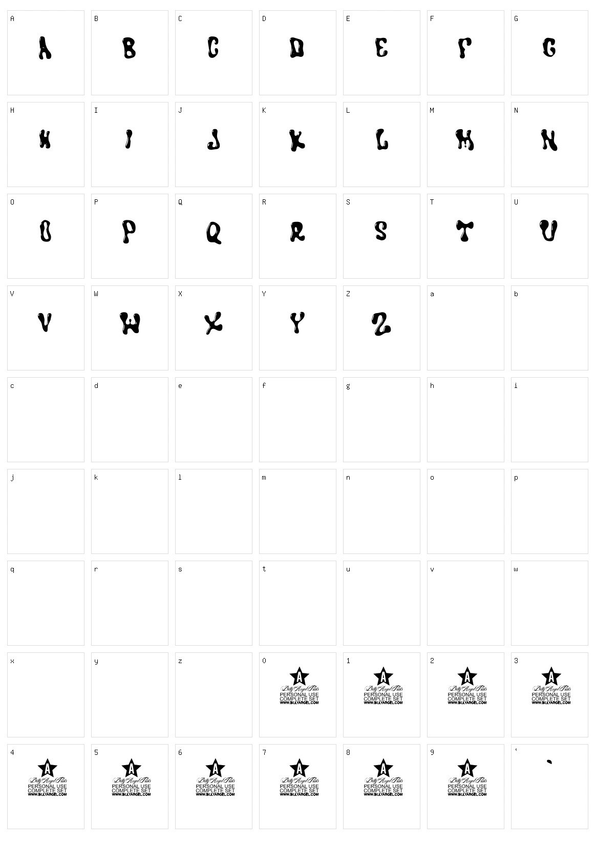 Caramels Character Set