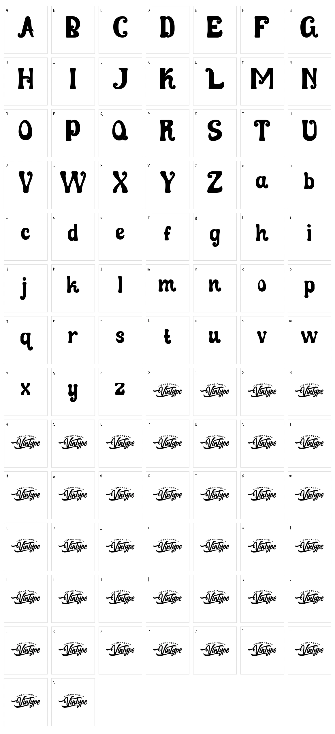Catie Jack Character Set